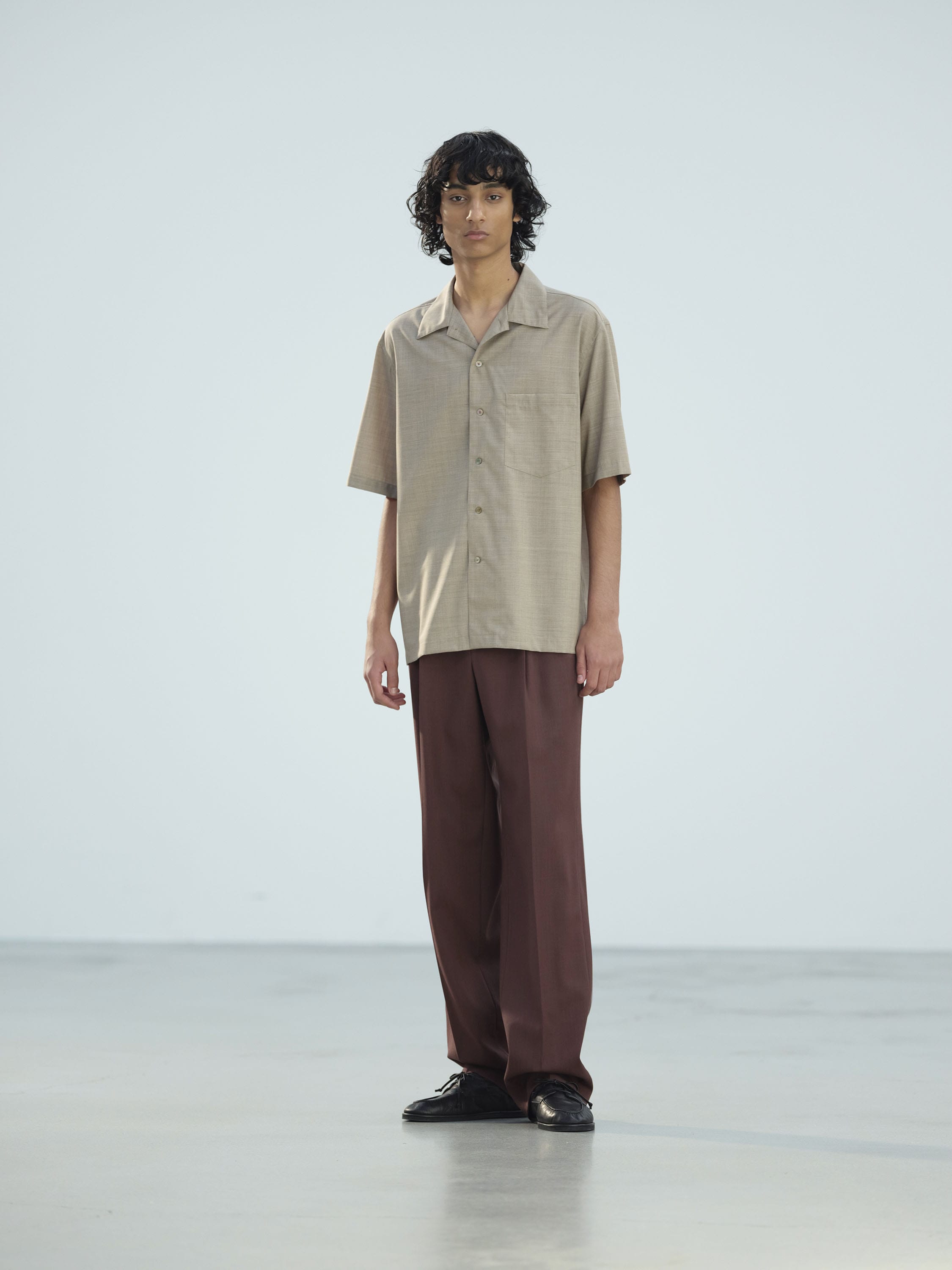 WOOL KID MOHAIR HOP SACK TWO-TUCK SLACKS 詳細画像 BURGUNDY 3