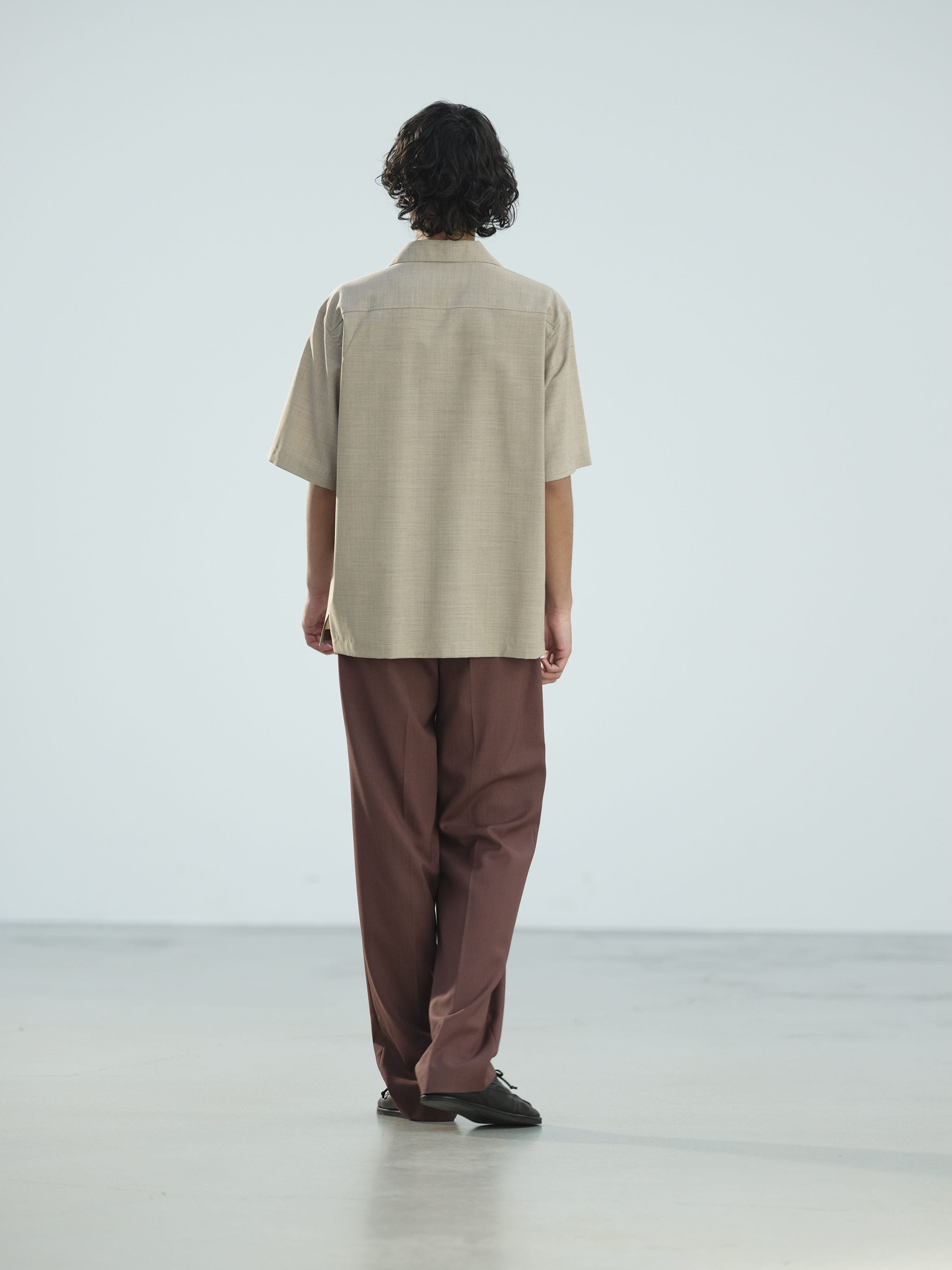 WOOL KID MOHAIR HOP SACK TWO-TUCK SLACKS 詳細画像 BURGUNDY 4