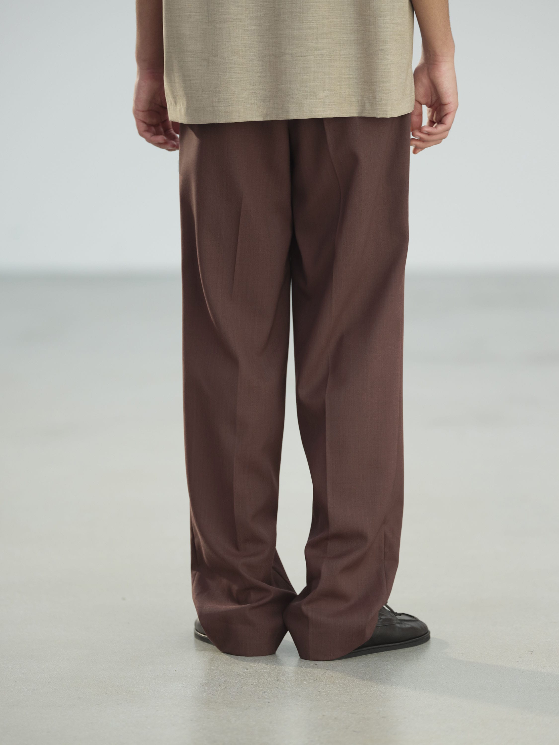 WOOL KID MOHAIR HOP SACK TWO-TUCK SLACKS 詳細画像 BURGUNDY 5