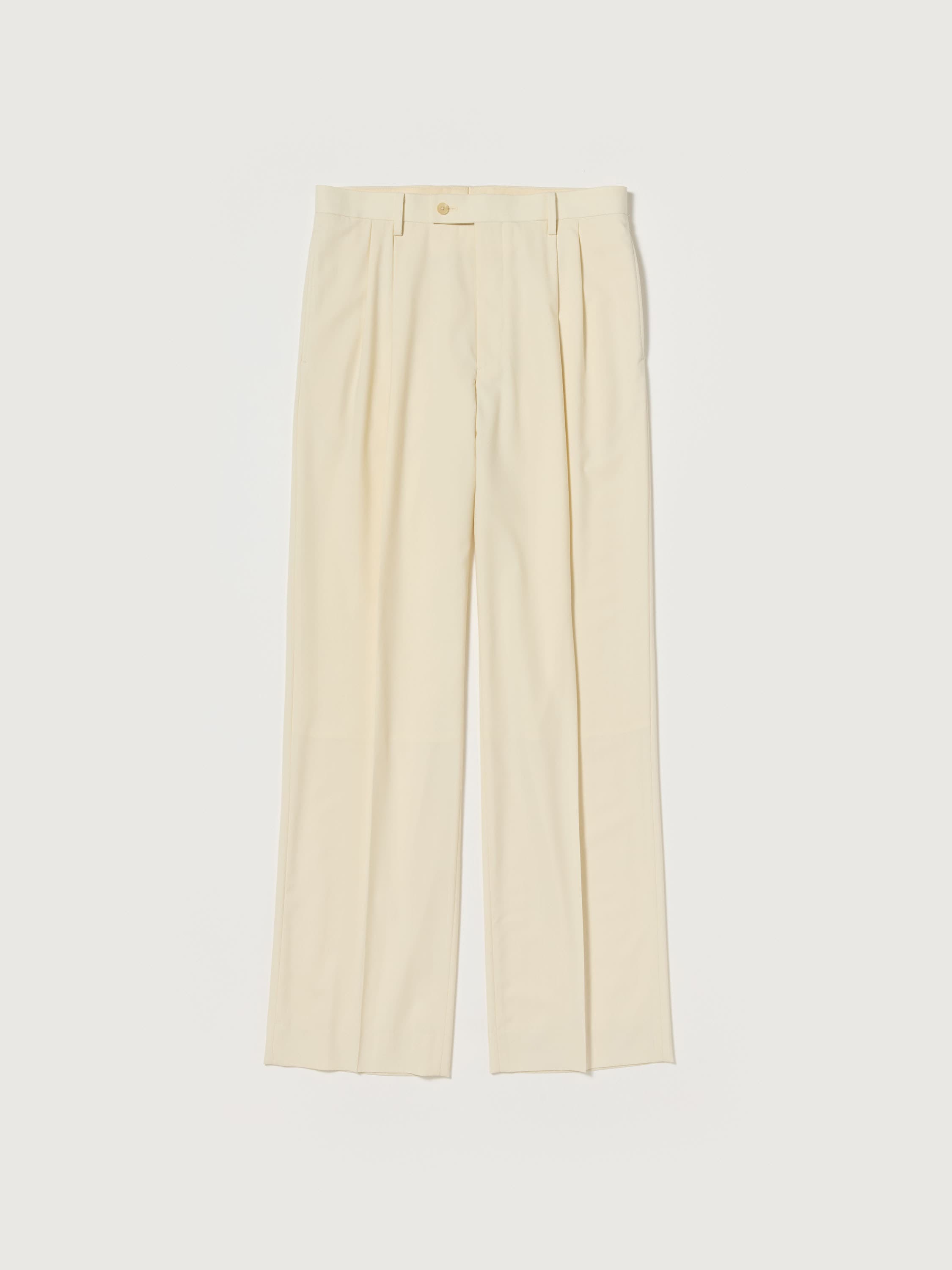 SUPER FINE TROPICAL WOOL TWO-TUCK SLACKS 詳細画像 IVORY 5