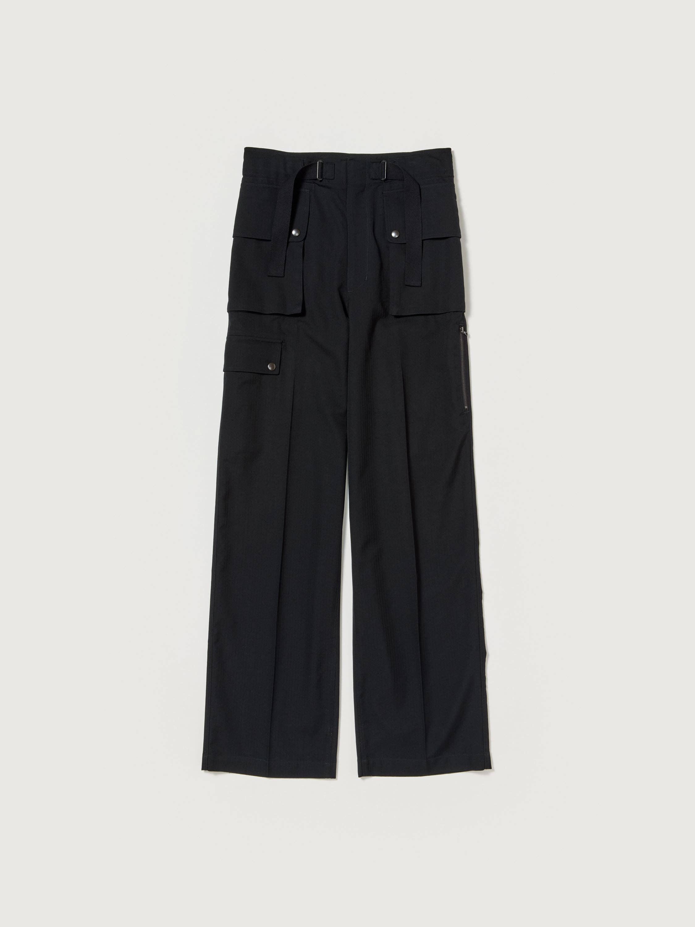 WOOL HERRINGBONE CARGO PANTS 詳細画像 BLACK 1