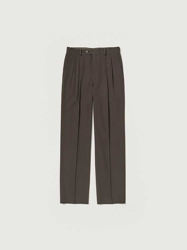 LIGHT WOOL MAX GABARDINE TWO-TUCK SLACKS