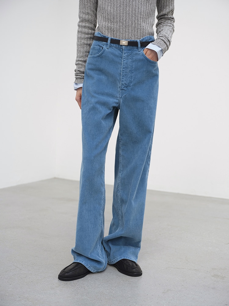 PIGMENT DYE FINX CORDUROY WIDE 5P PANTS