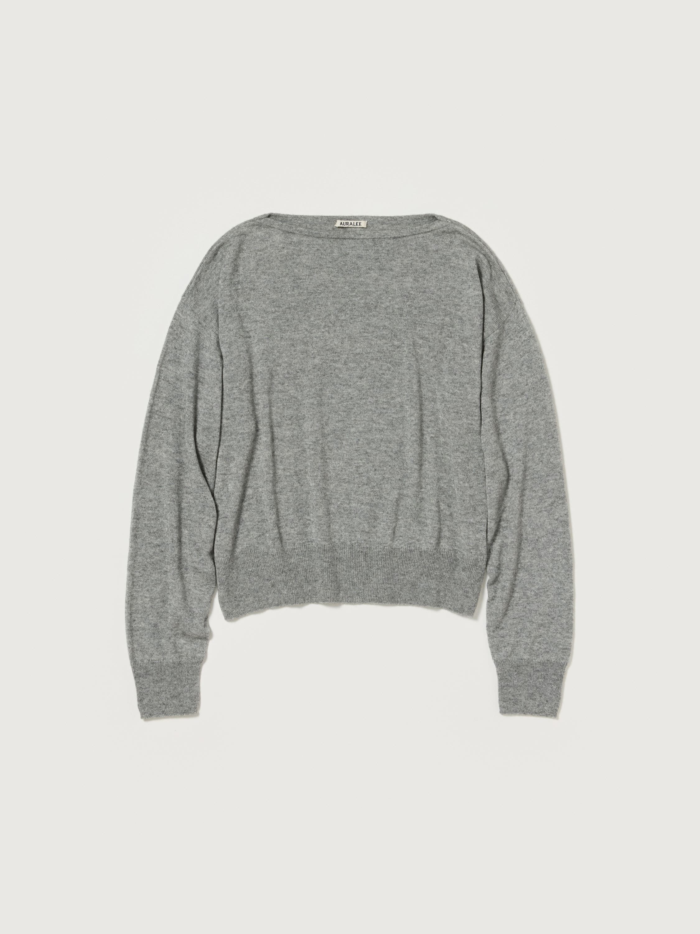 SUPER FINE CASHMERE SILK KNIT BOAT NECK P/O 詳細画像 TOP GRAY 5