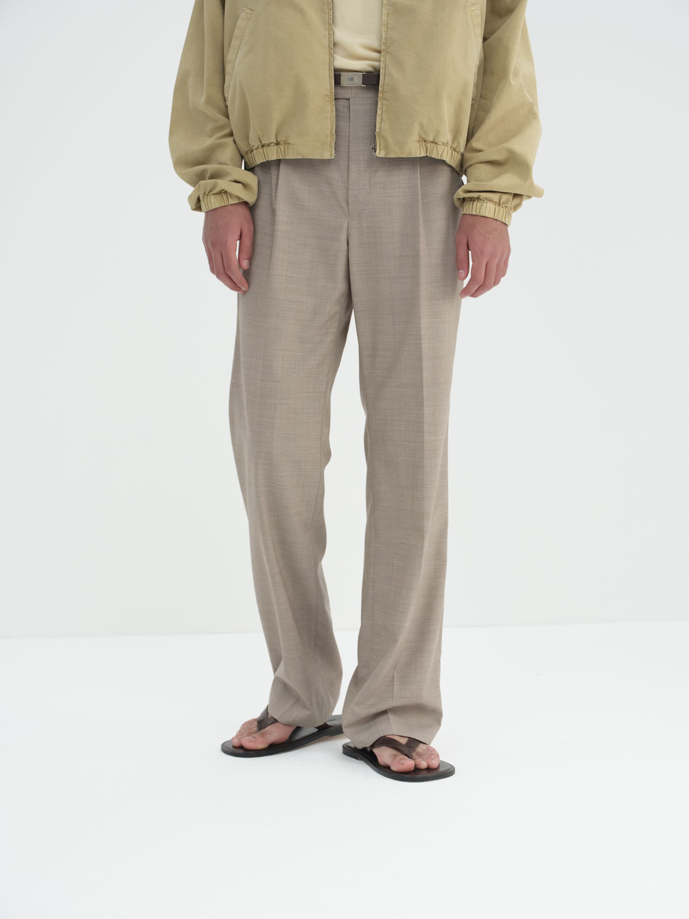 SUPER FINE TROPICAL WOOL SLACKS 詳細画像 TOP LIGHT BROWN 1