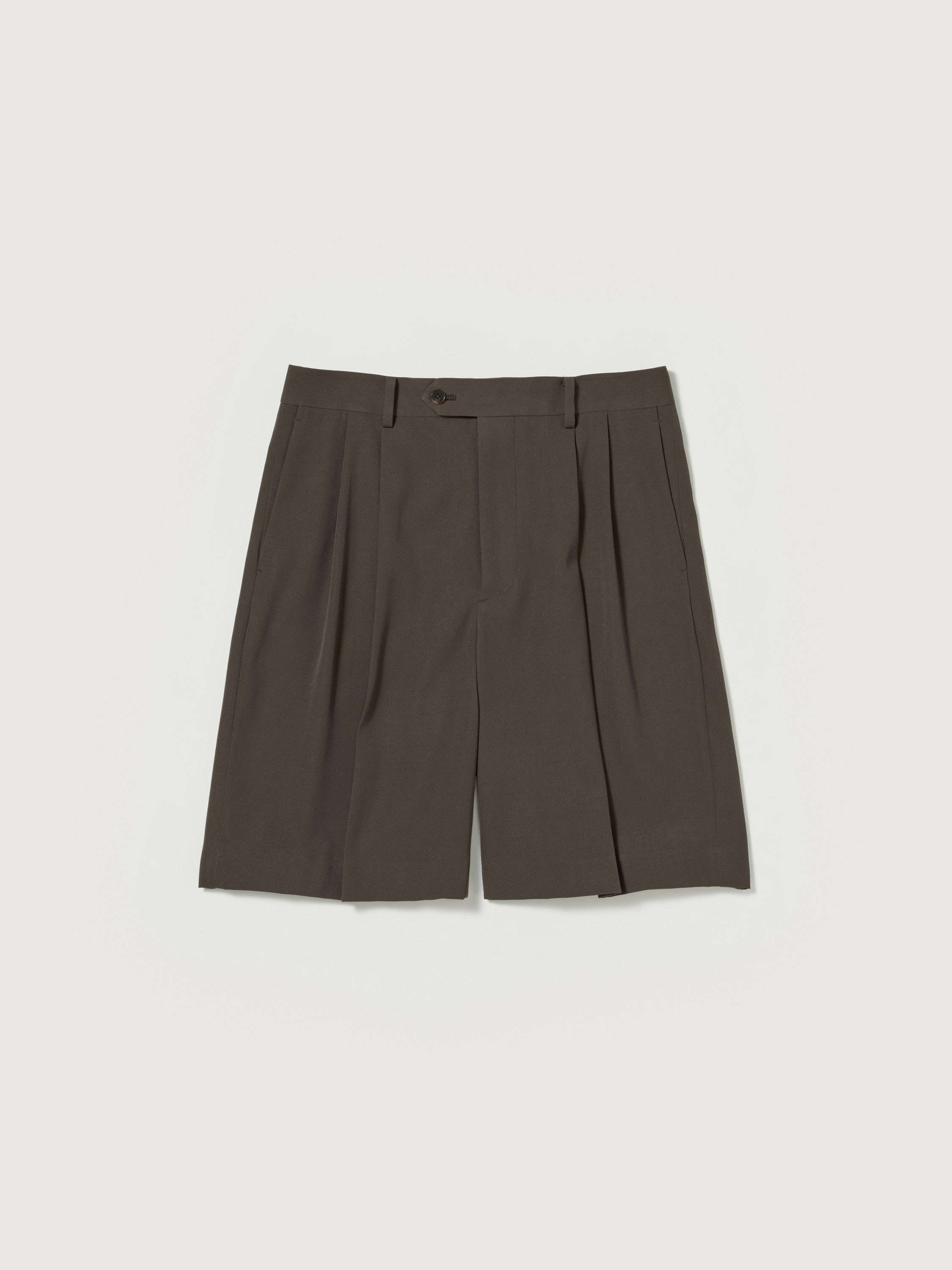 LIGHT WOOL MAX GABARDINE SHORTS 詳細画像 DARK BROWN 1