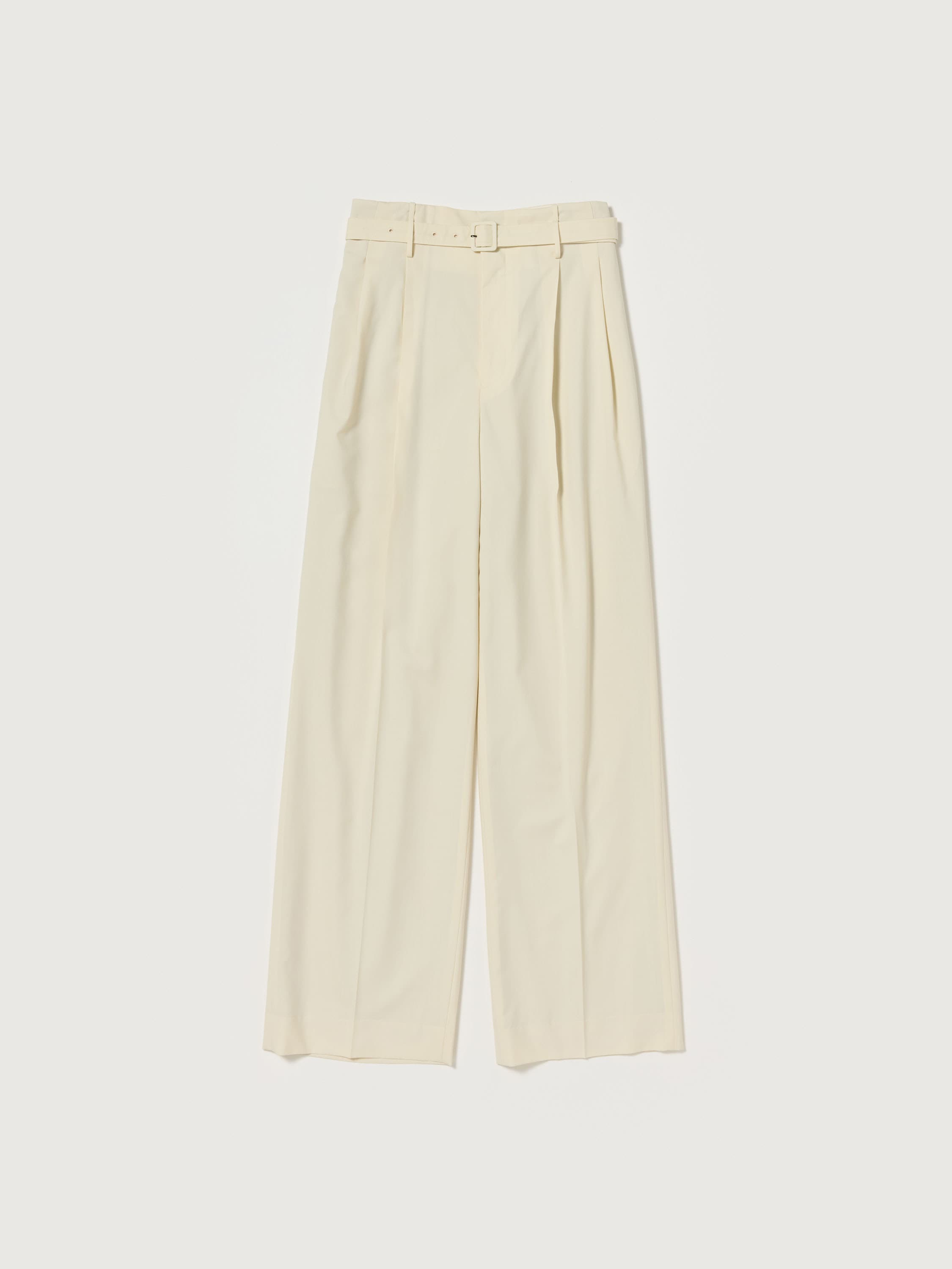 SUPER FINE TROPICAL WOOL TWO-TUCK SLACKS 詳細画像 IVORY 2