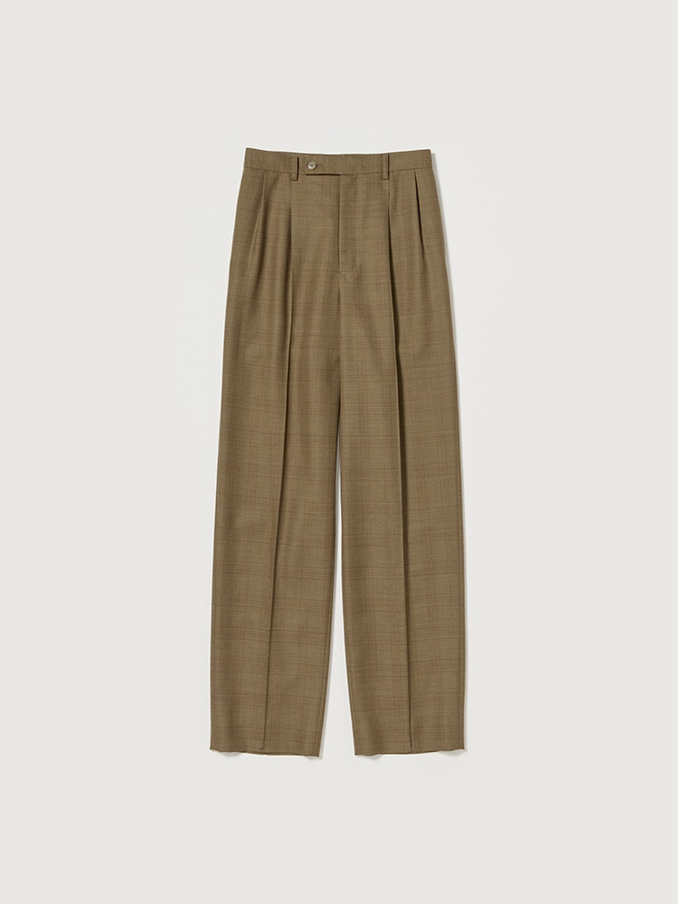 BLUEFACED WOOL TWO-TUCK SLACKS