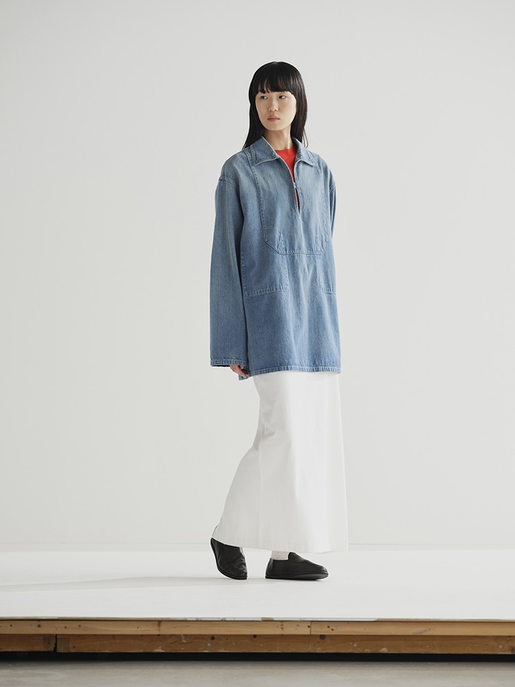 SELVEDGE FADED LIGHT DENIM P/O SHIRT - AURALEE Official Website