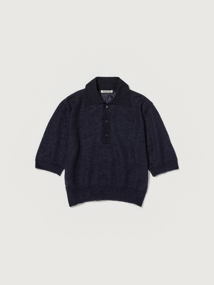 KID MOHAIR SHEER KNIT POLO