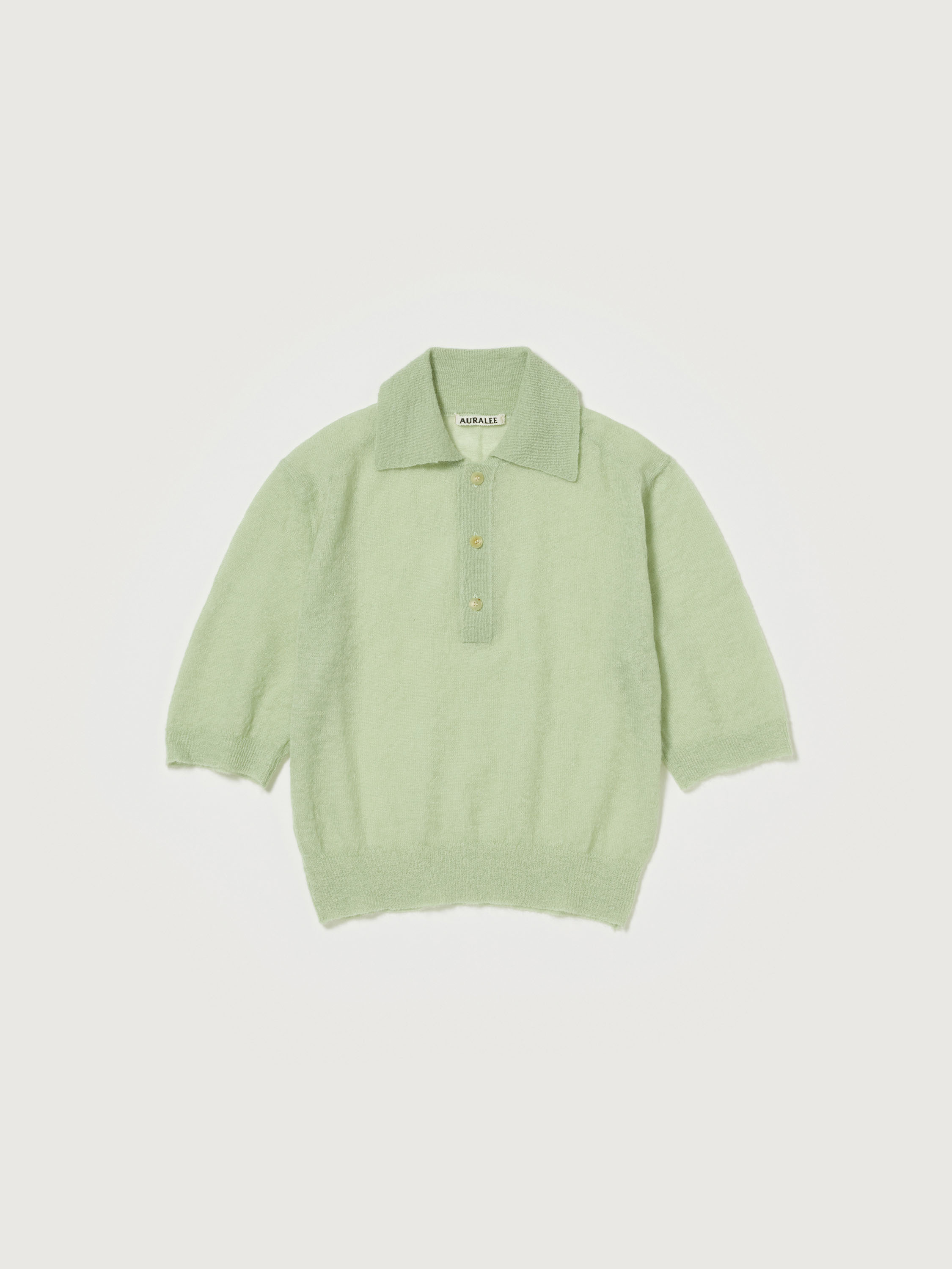 KID MOHAIR SHEER KNIT POLO 詳細画像 PALE GREEN 1