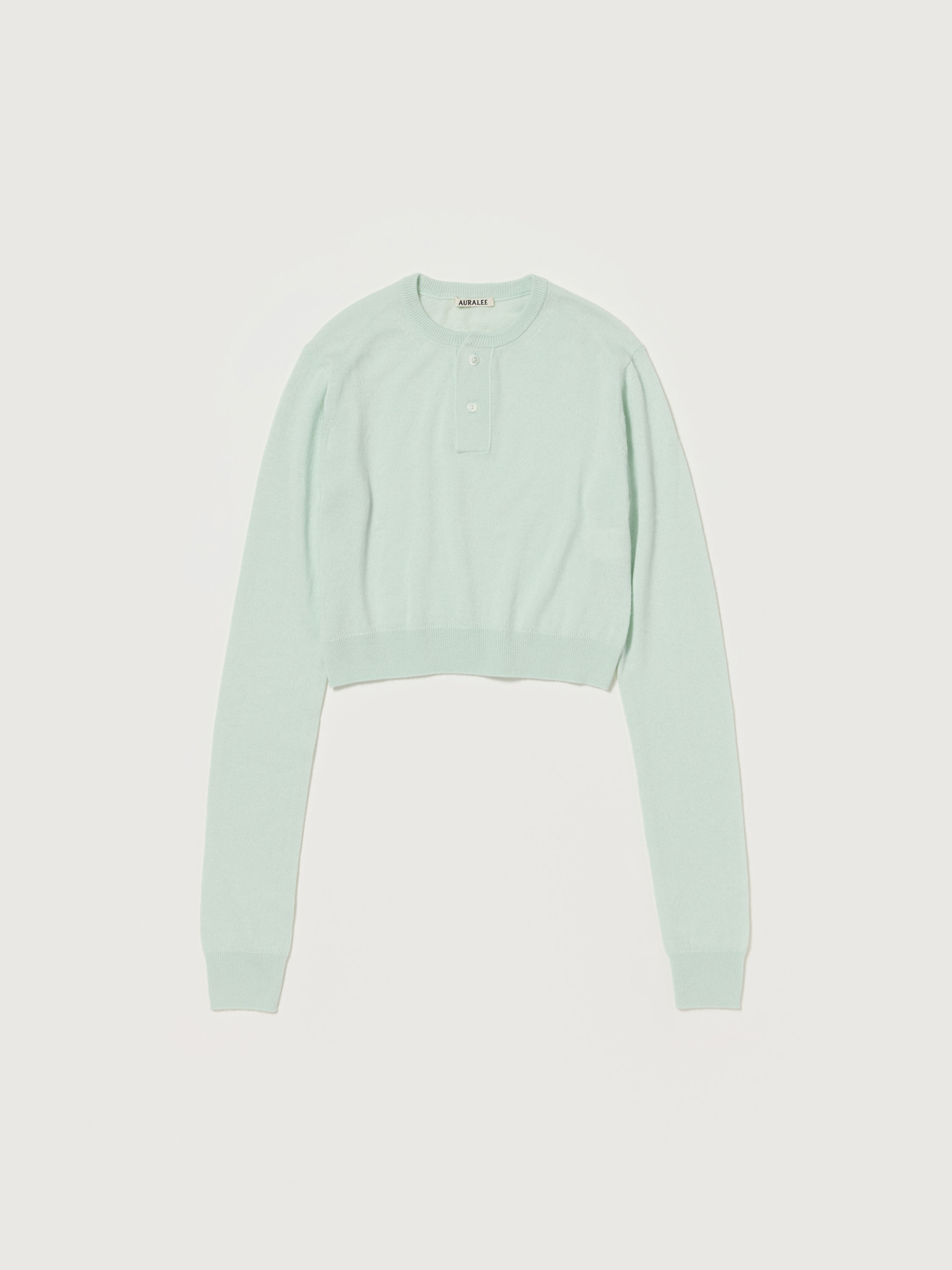 SUPER FINE CASHMERE SILK KNIT HENLY NECK P/O 詳細画像 WHITE GREEN 4