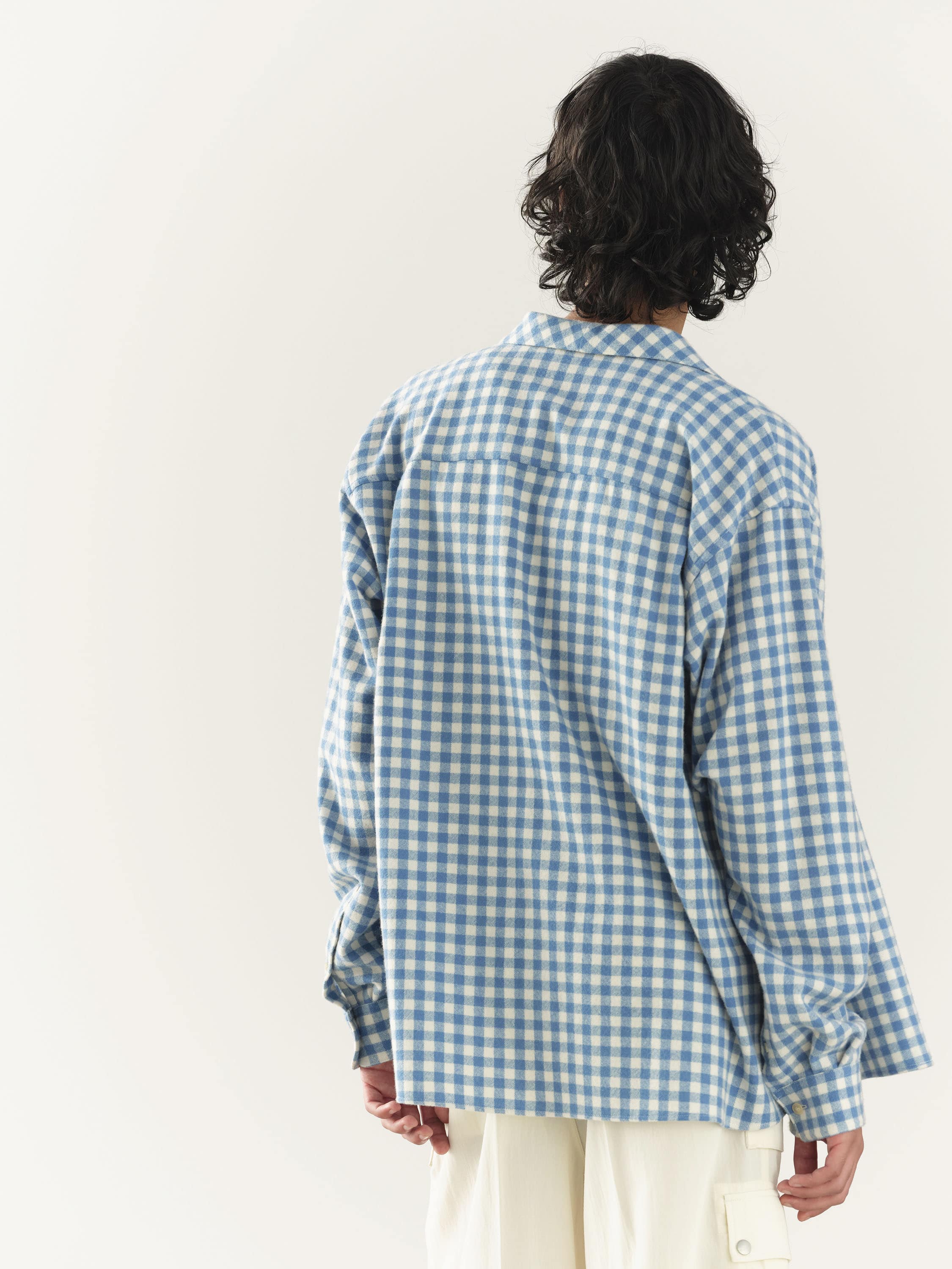 AIRY SMOOTH CASHMERE SHIRT BLOUSON 詳細画像 LIGHT BLUE GINGHAM CHECK 3