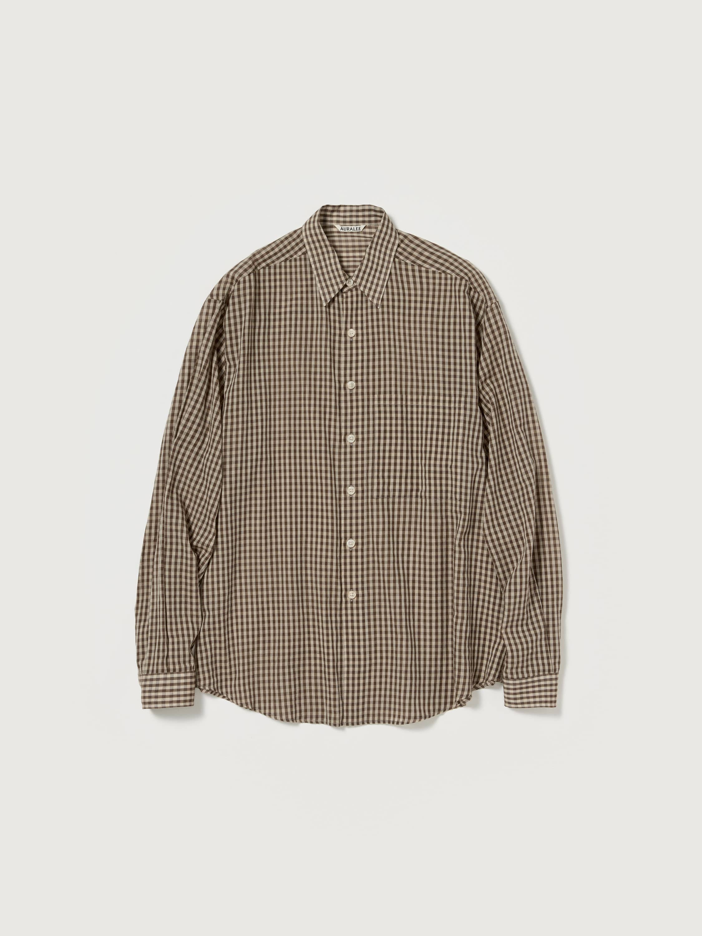 AIRY LIGHT COTTON CHECK BIG SHIRT 詳細画像 BROWN GINGHAM CHECK 4