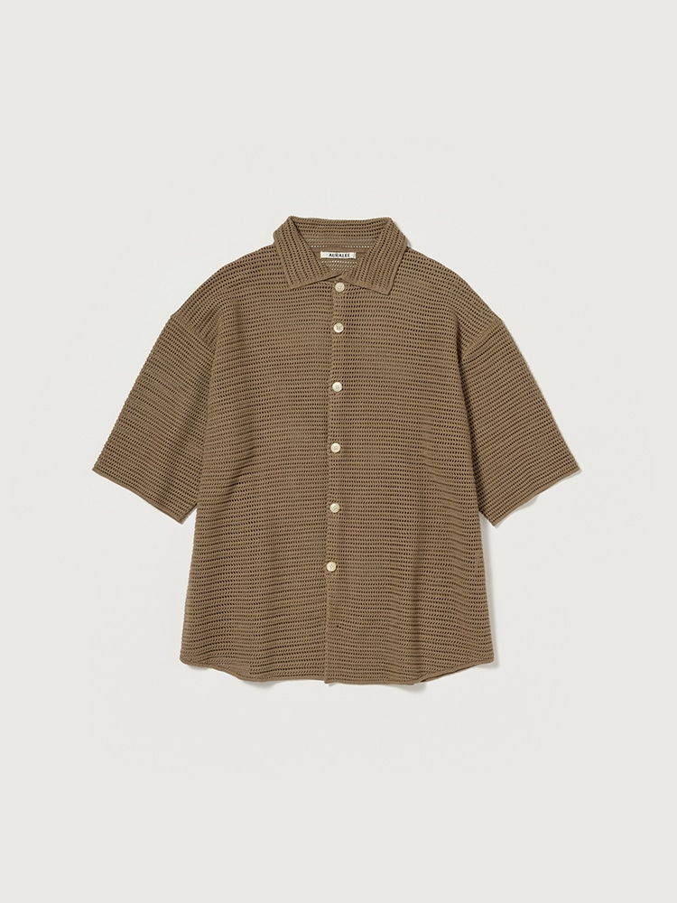 COTTON MESH KNIT HALF SLEEVED SHIRT - AURALEE Official Website