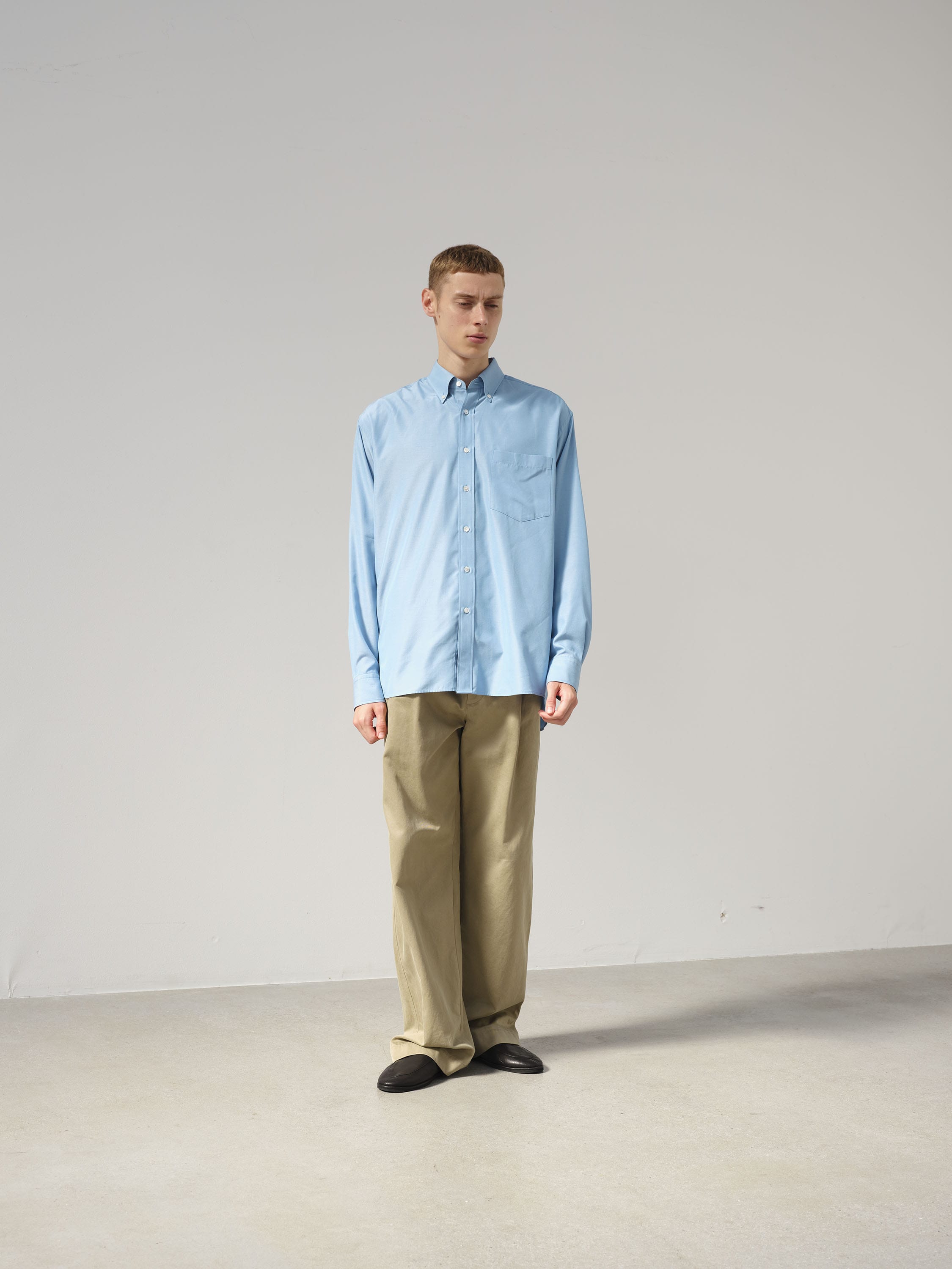 SILK BROAD BUTTON DOWN SHIRT 詳細画像 SAX BLUE CHAMBRAY 2