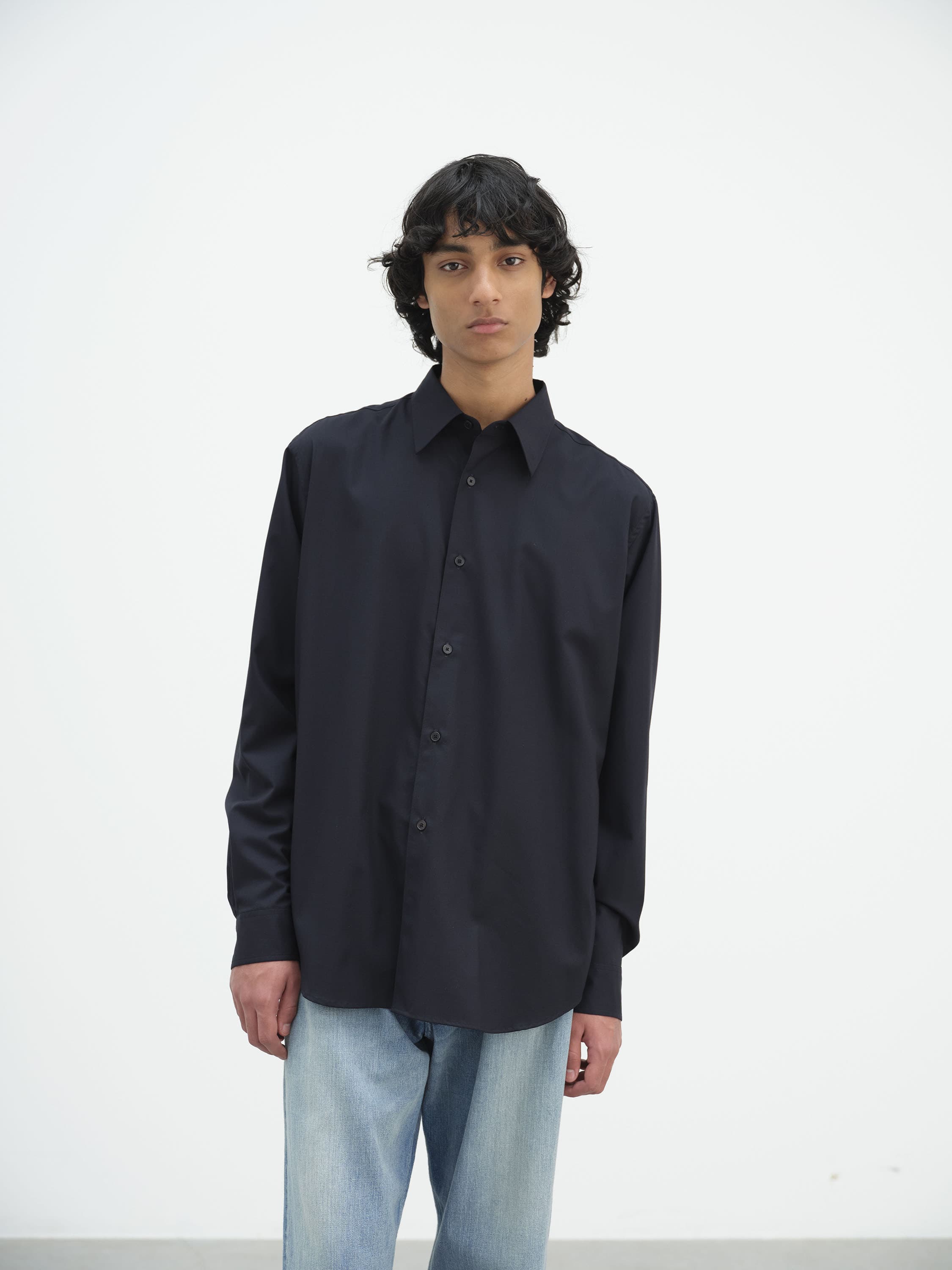 SUPER FINE TROPICAL WOOL SHIRT 詳細画像 TOP DARK NAVY 2