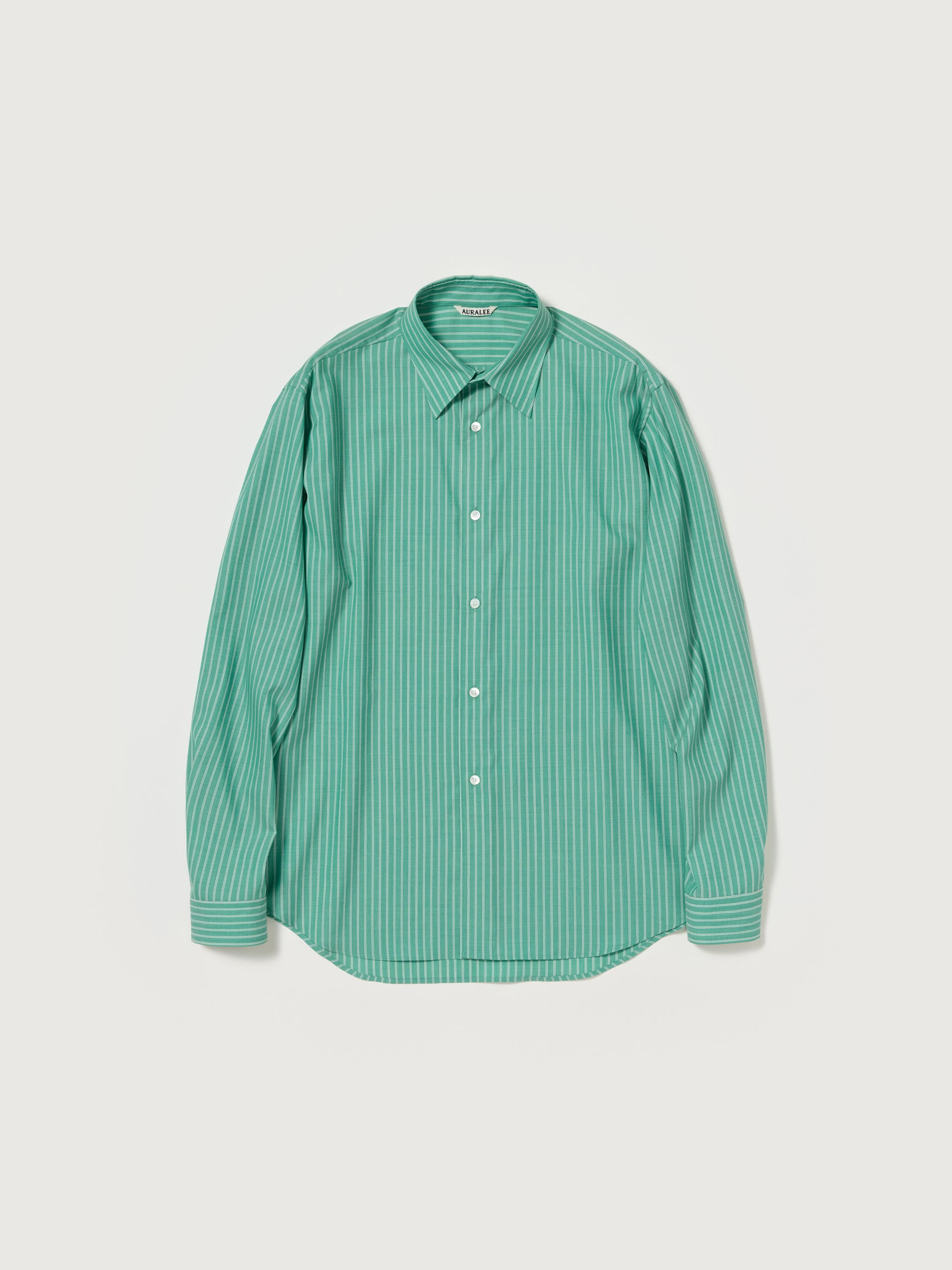 SUPER FINE WOOL STRIPE SHIRT 詳細画像 GREEN STRIPE 4