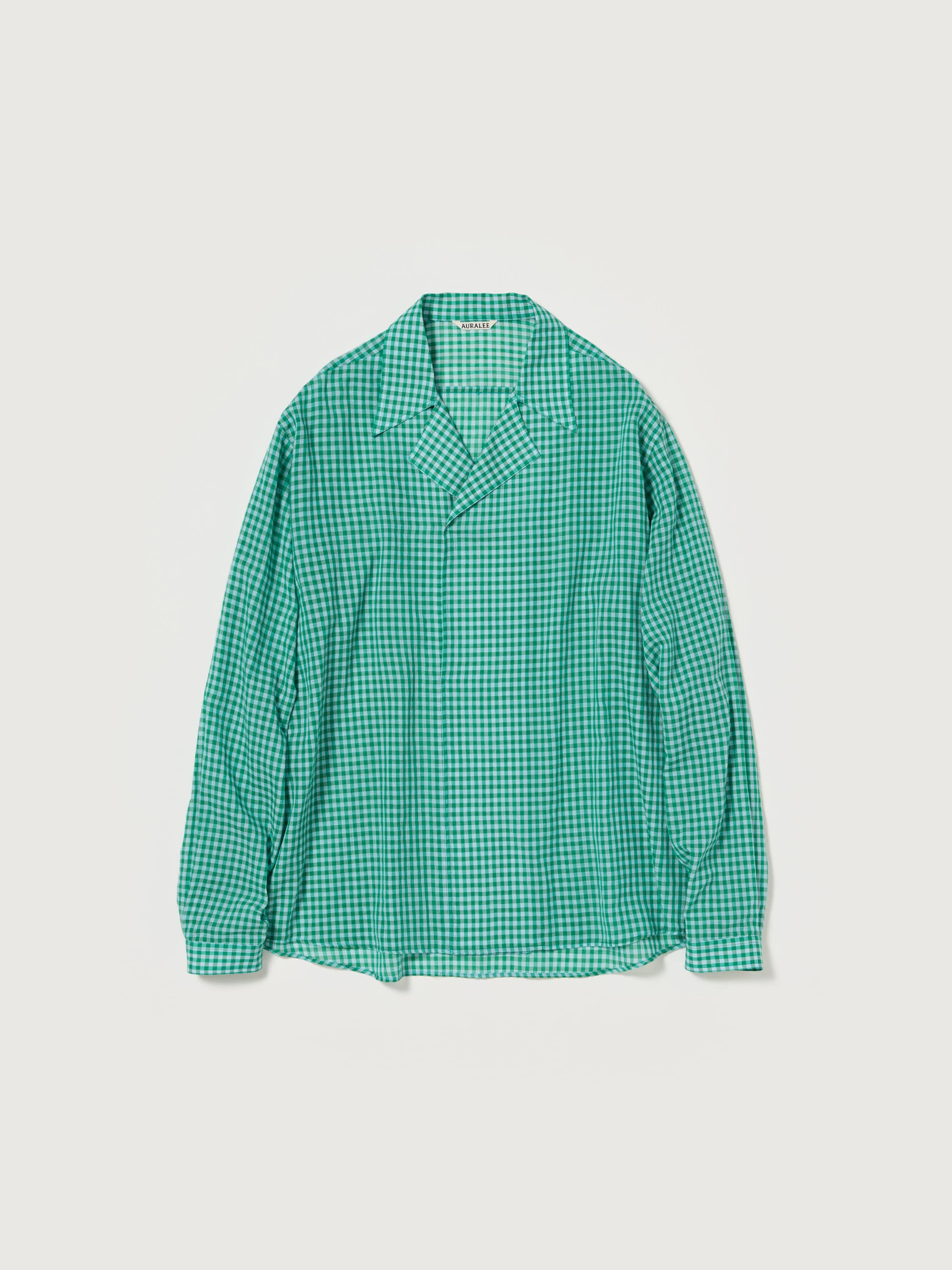 AIRY LIGHT COTTON CHECK P/O SHIRT 詳細画像 GREEN GINGHAM CHECK 1