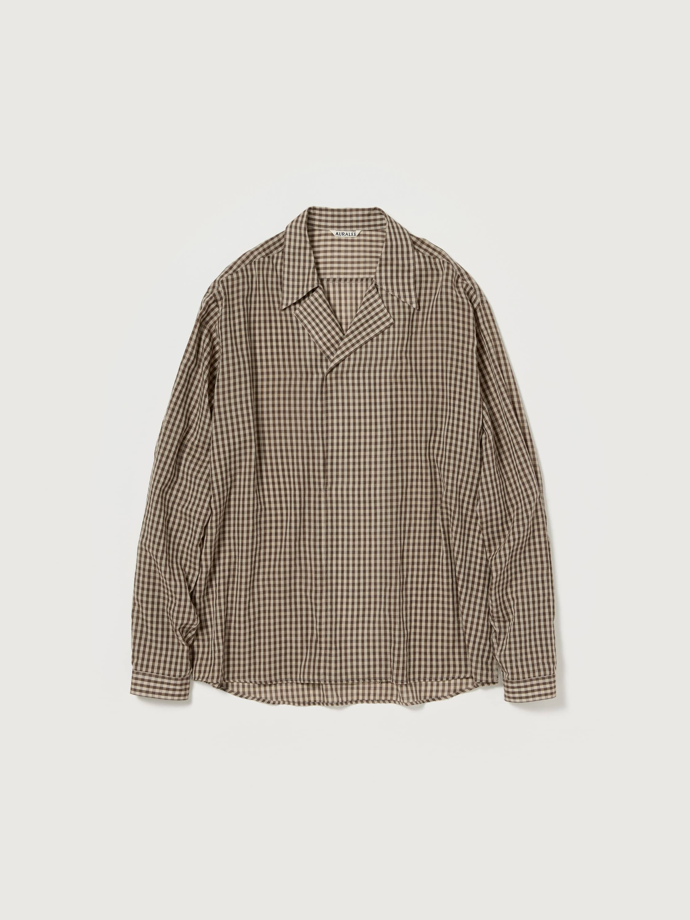 AIRY LIGHT COTTON CHECK P/O SHIRT 詳細画像 BROWN GINGHAM CHECK 1