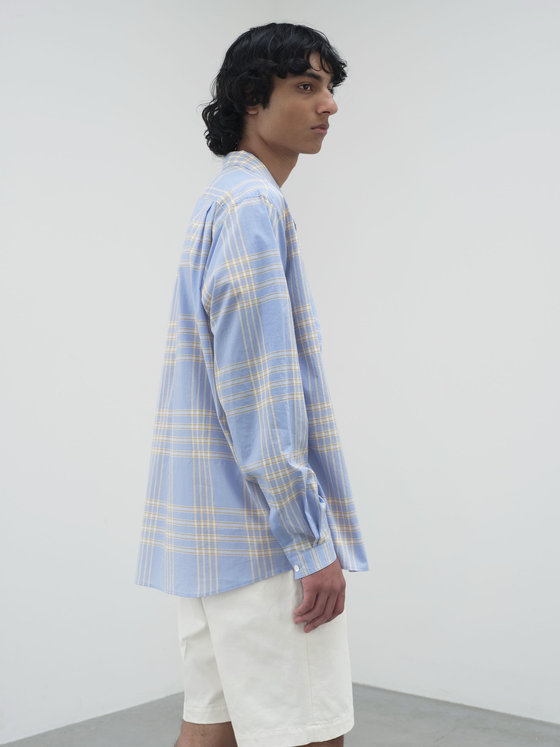 WASHED FINX TYPEWRITER CHECK P/O SHIRT 詳細画像 LIGHT BLUE CHECK 2