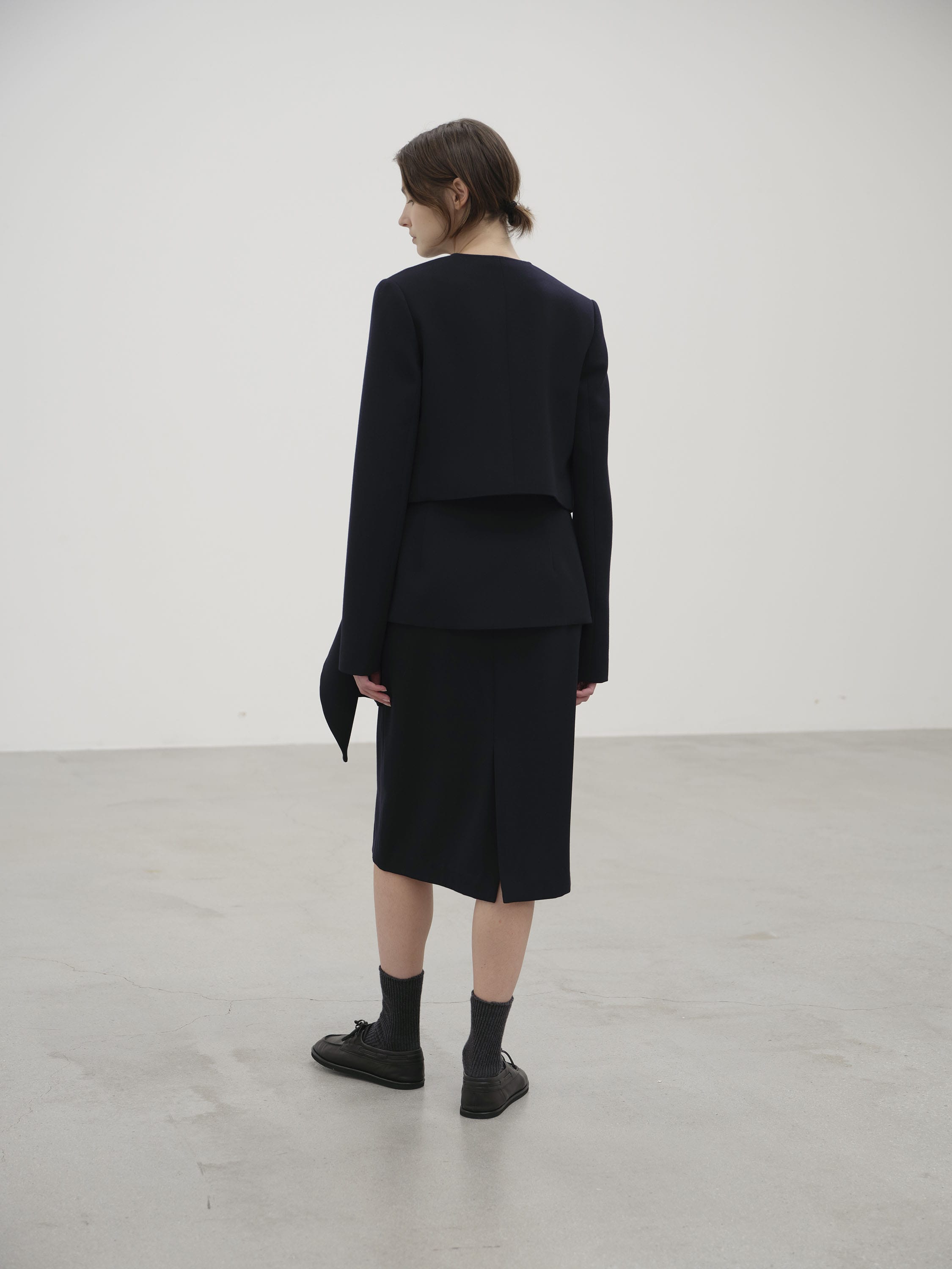 HIGH DENSITY WOOL TWILL SKIRT 詳細画像 DARK NAVY 4