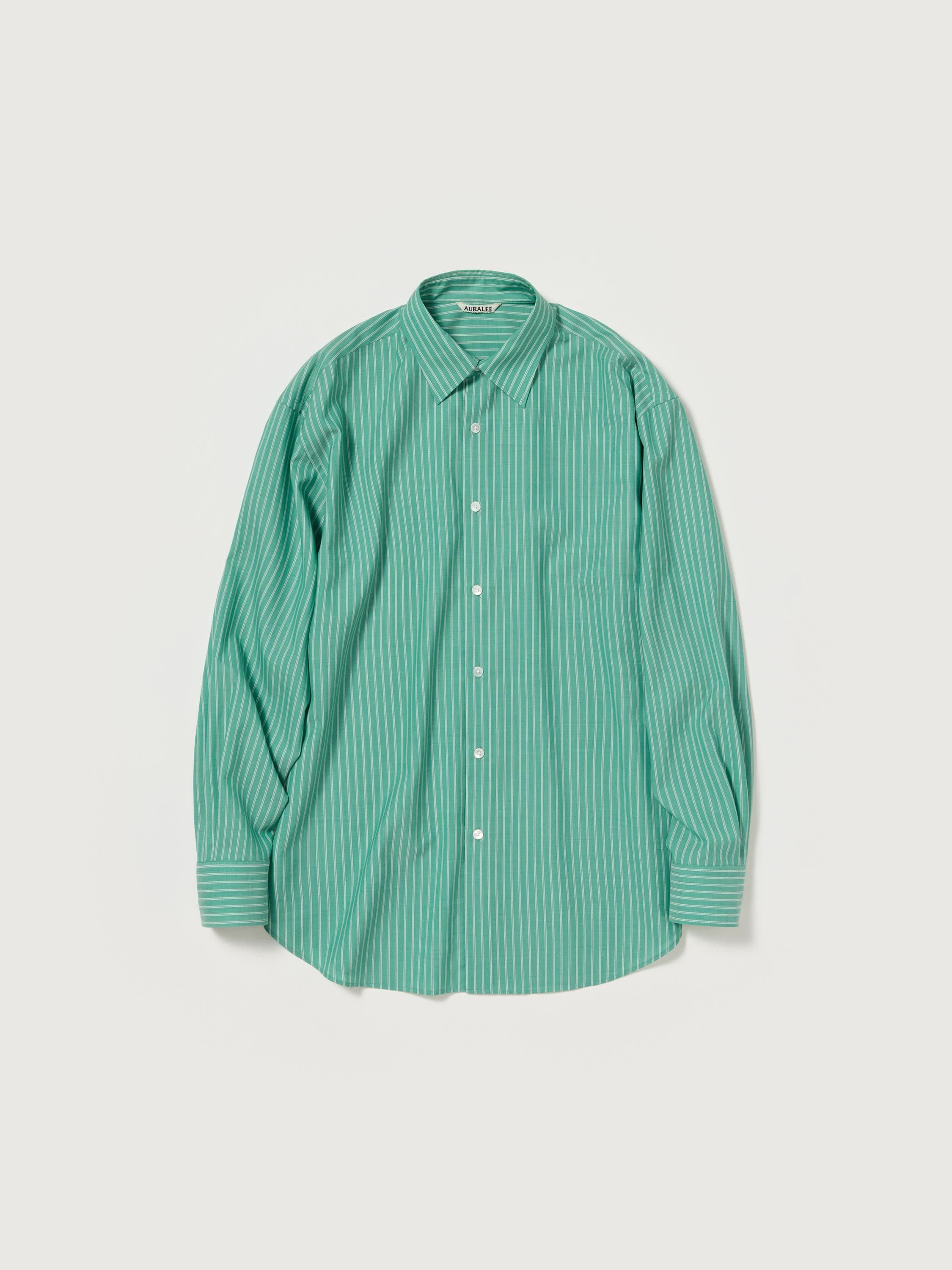 SUPER FINE WOOL STRIPE SHIRT 詳細画像 GREEN STRIPE 1