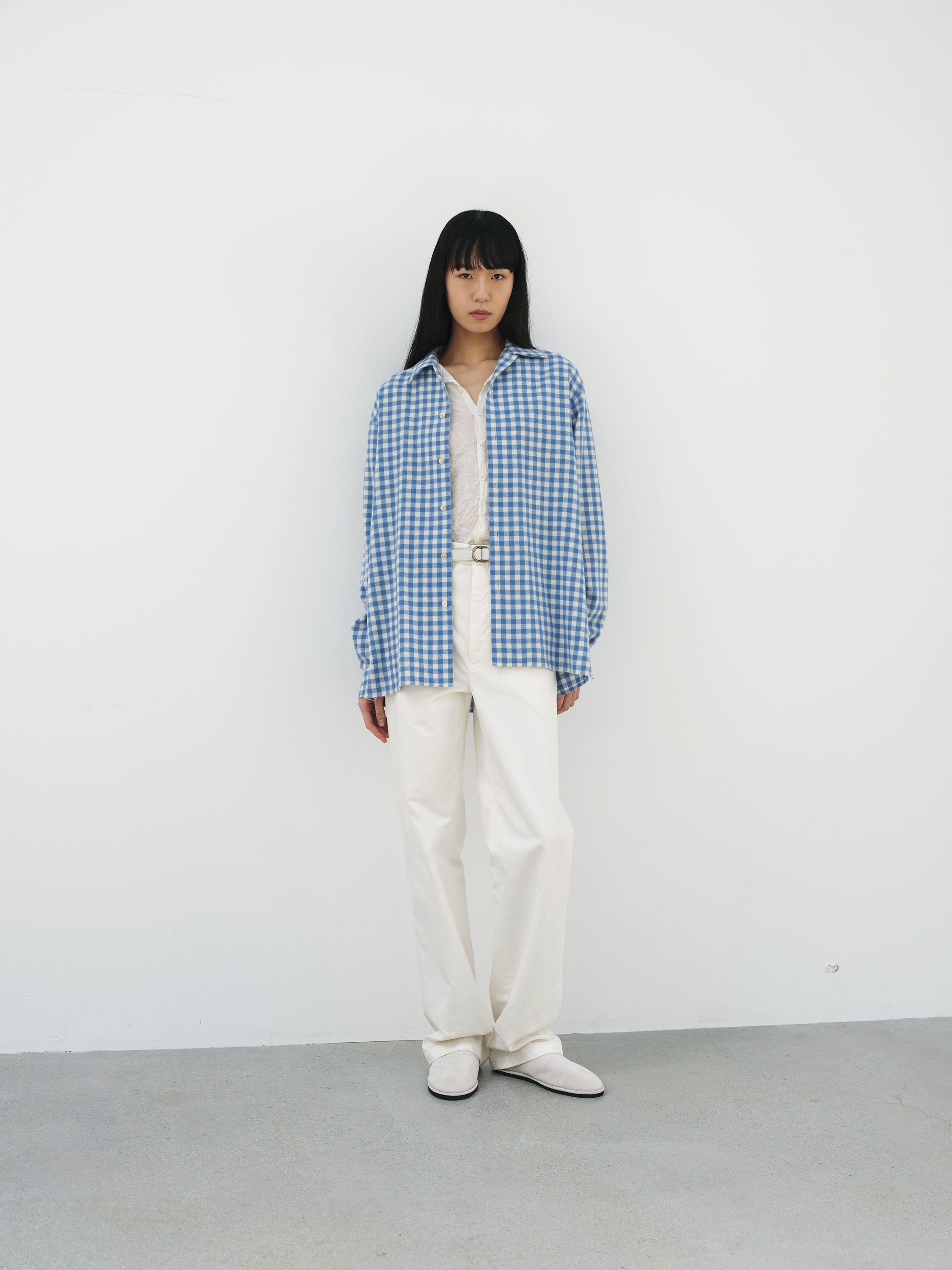 AIRY SMOOTH CASHMERE SHIRT BLOUSON 詳細画像 LIGHT BLUE GINGHAM CHECK 1