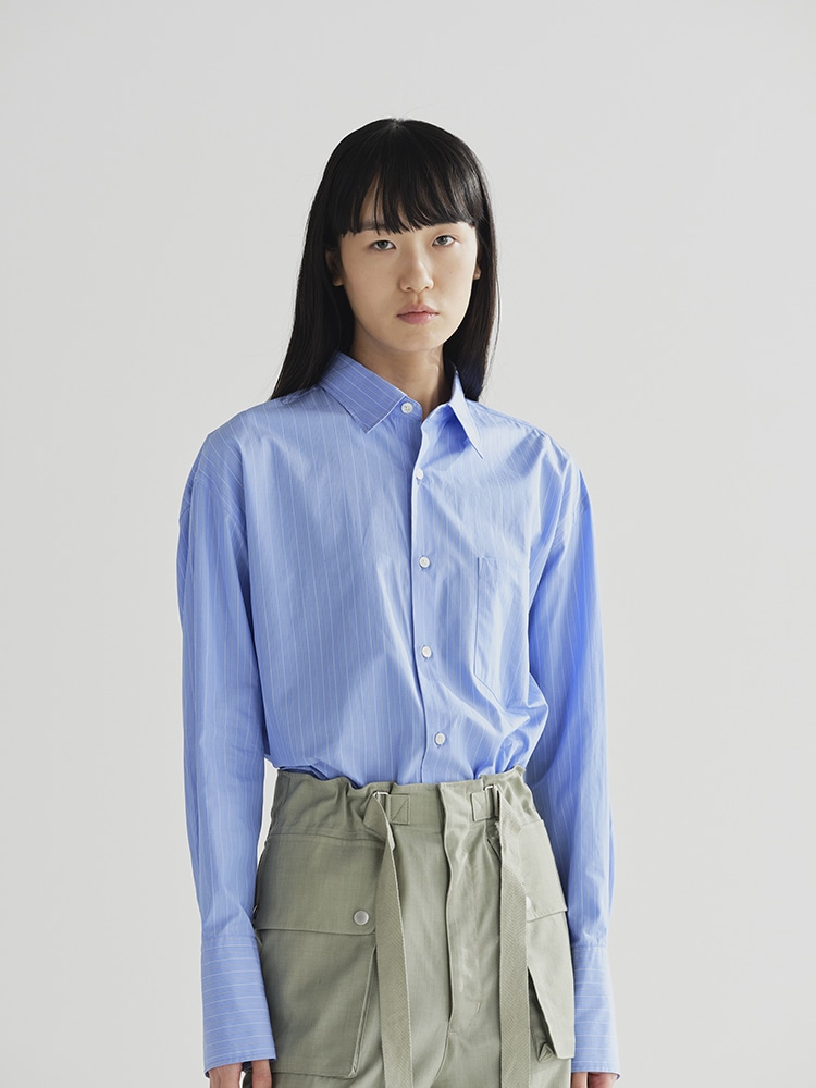 SUVIN HIGH COUNT CLOTH STRIPE SHIRT - AURALEE Official Website SUVIN HIGH COUNT CLOTH STRIPE SHIRT - AURALEE Official Website