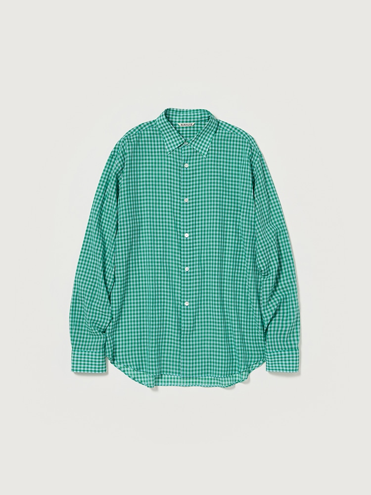 AIRY LIGHT COTTON CHECK BIG SHIRT