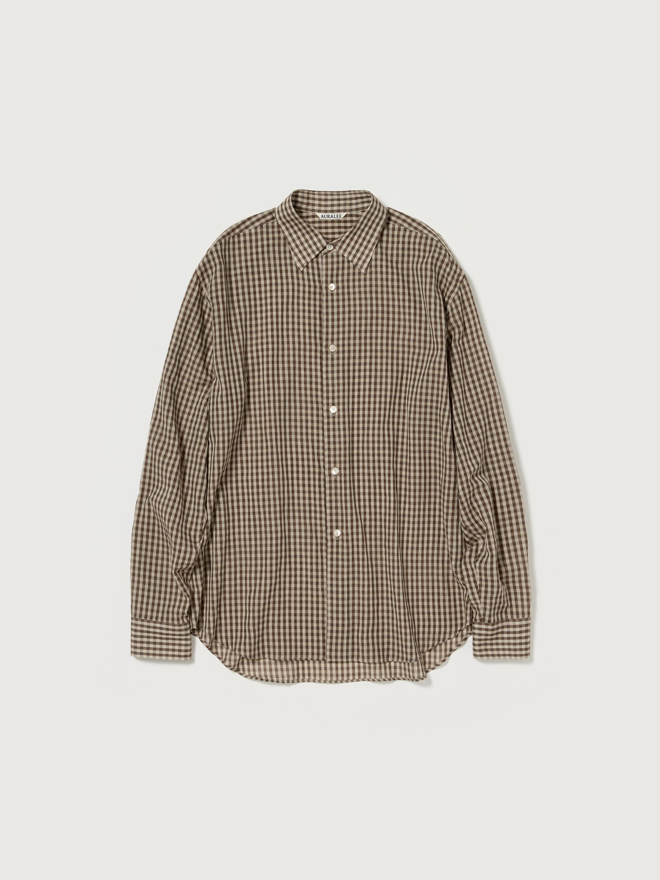 AIRY LIGHT COTTON CHECK BIG SHIRT 詳細画像 BROWN GINGHAM CHECK 1