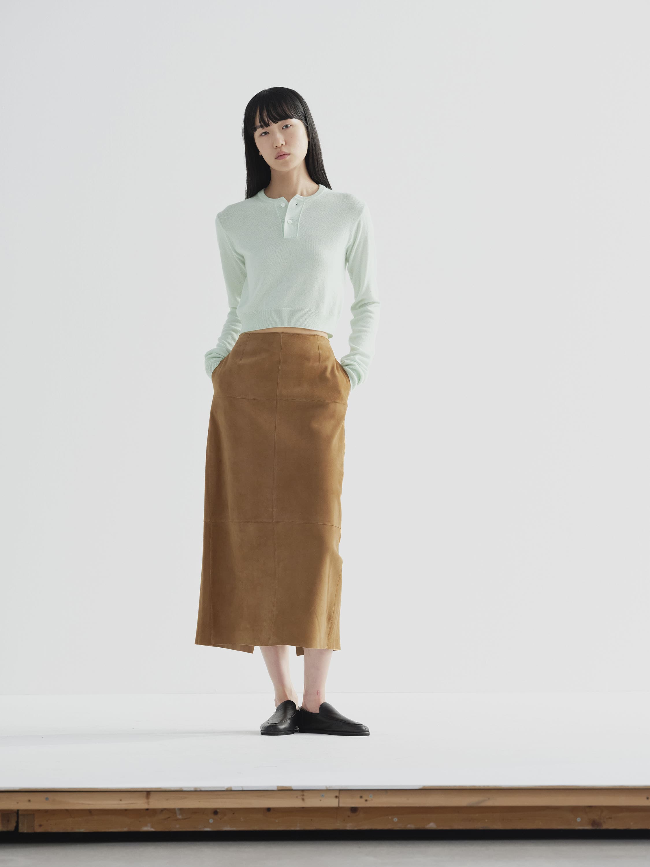 LAMB SUEDE SKIRT 詳細画像 CAMEL 1