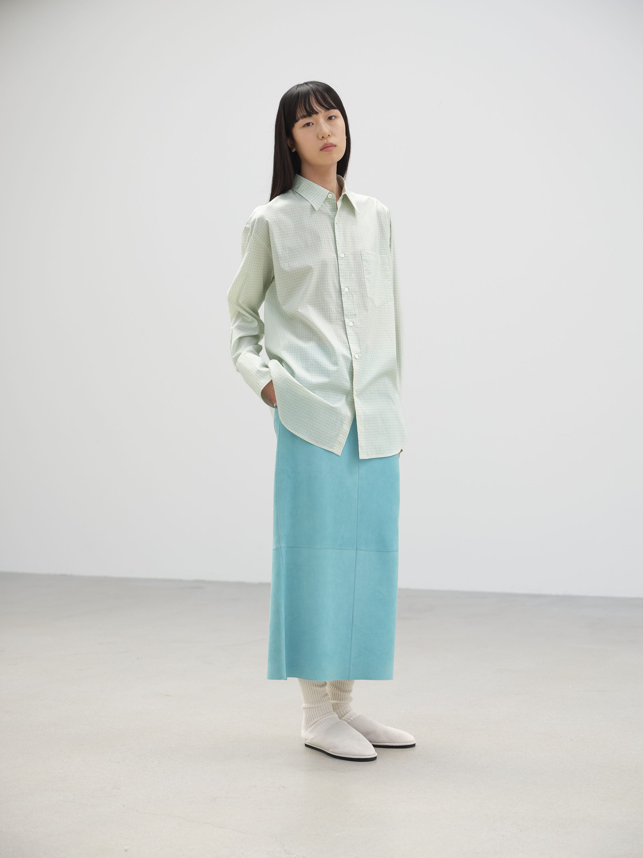 LAMB SUEDE SKIRT 詳細画像 AQUA BLUE 1