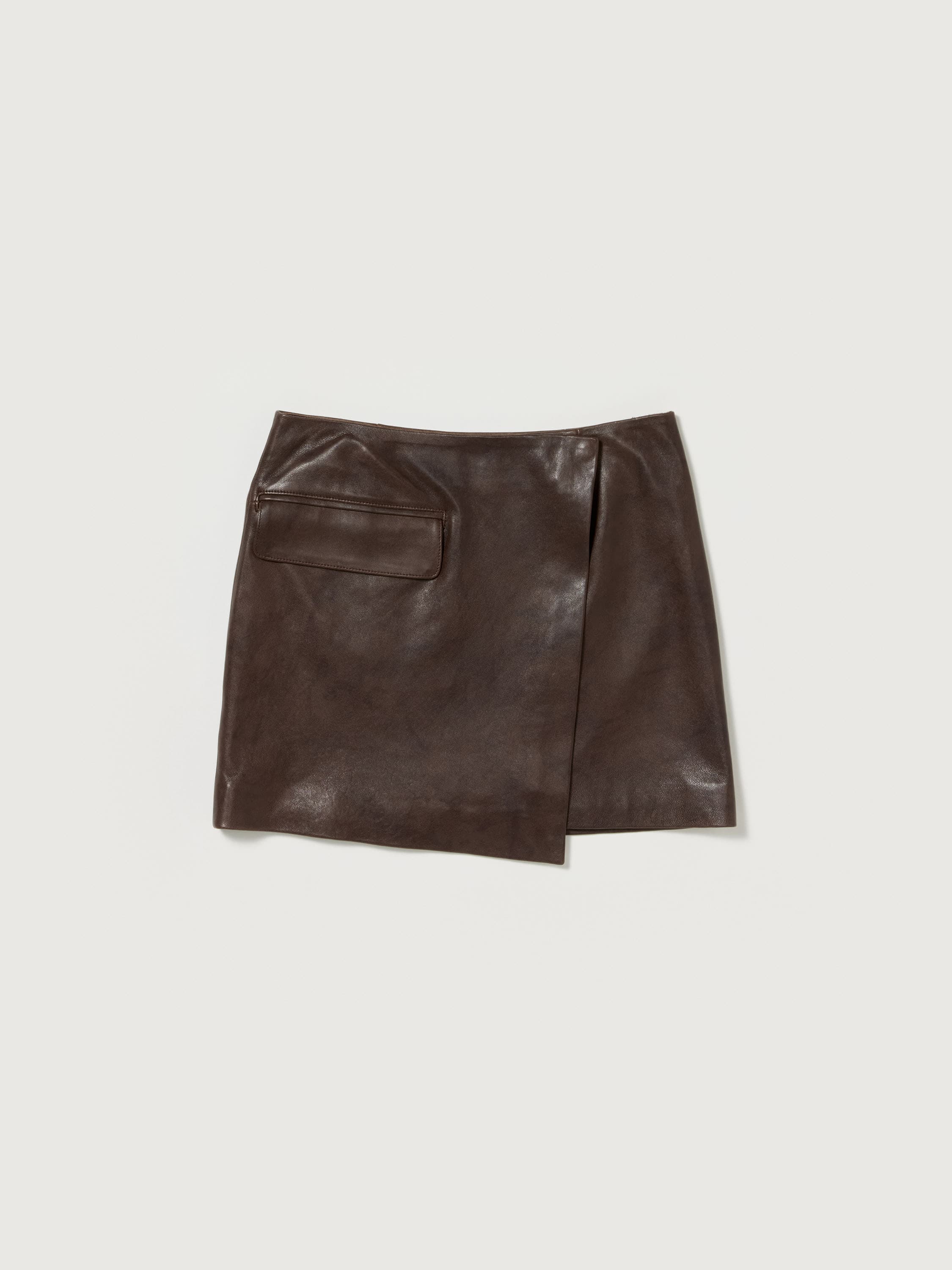 LAMB LEATHER MINI SKIRT 詳細画像 BROWN 5