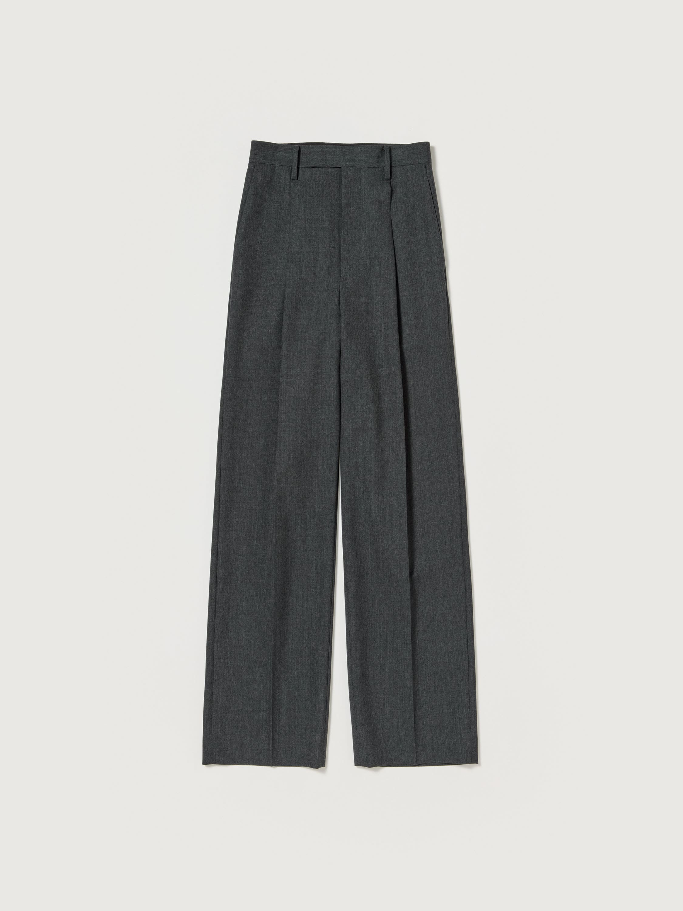 WOOL KID MOHAIR HOP SACK ONE-TUCK SLACKS 詳細画像 TOP CHARCOAL 5