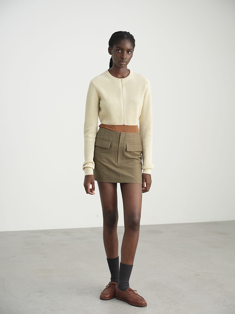 BLUEFACED WOOL MINI SKIRT