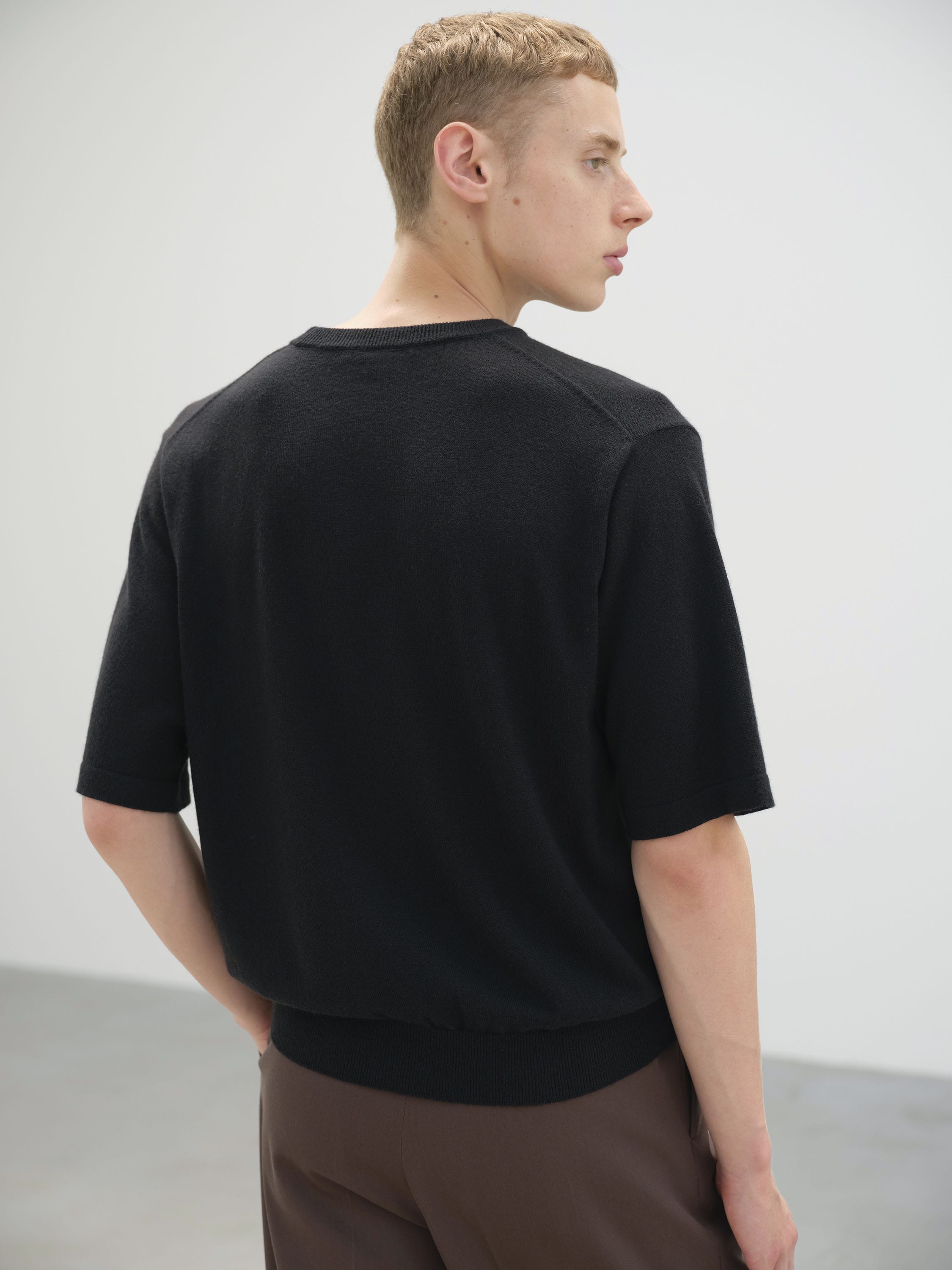 HARD TWIST CASHMERE KNIT TEE 詳細画像 BLACK 4