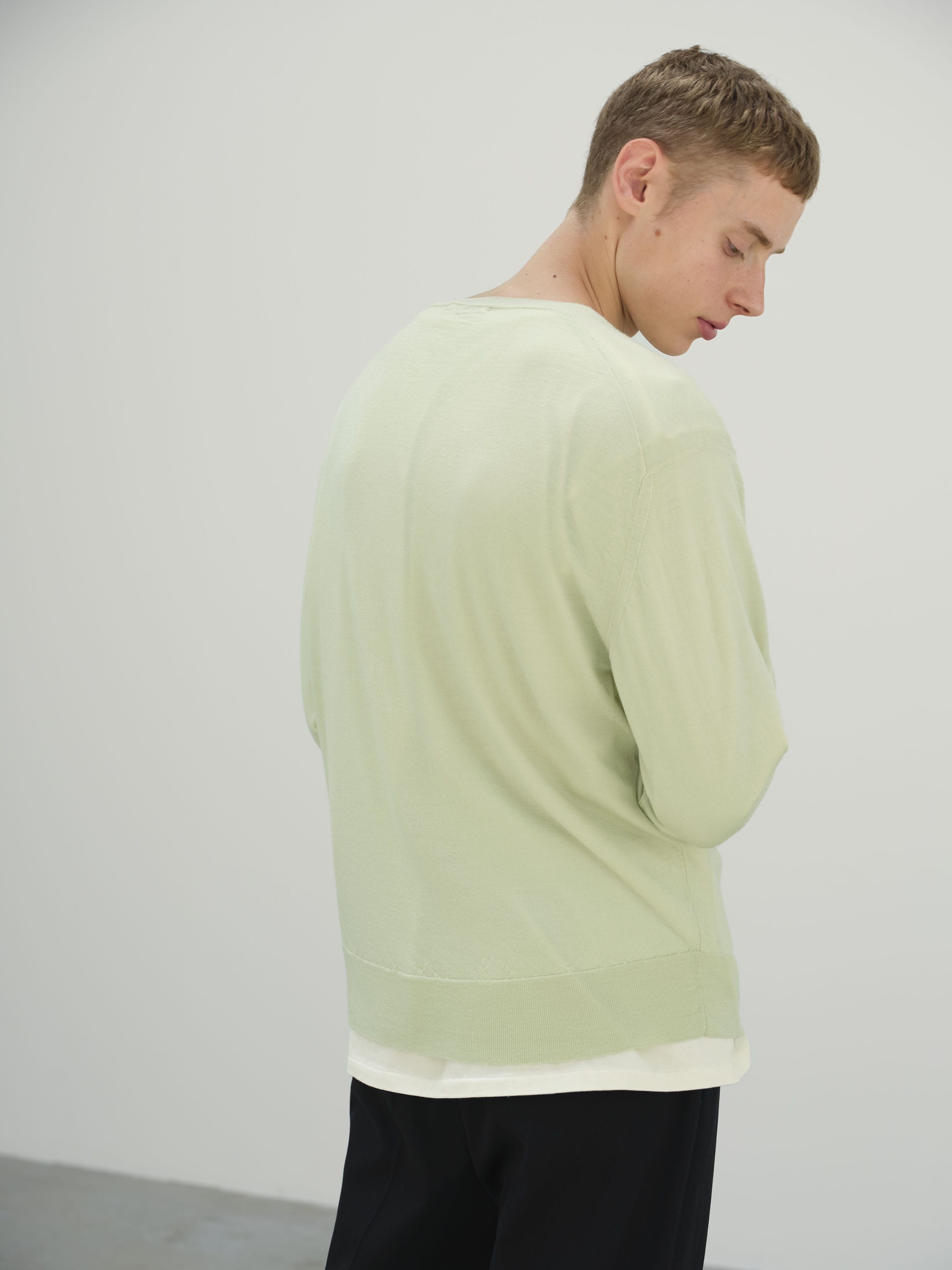 PRODUCT DYED WOOL KNIT V-NECK P/O 詳細画像 LIGHT PISTACHIO 3