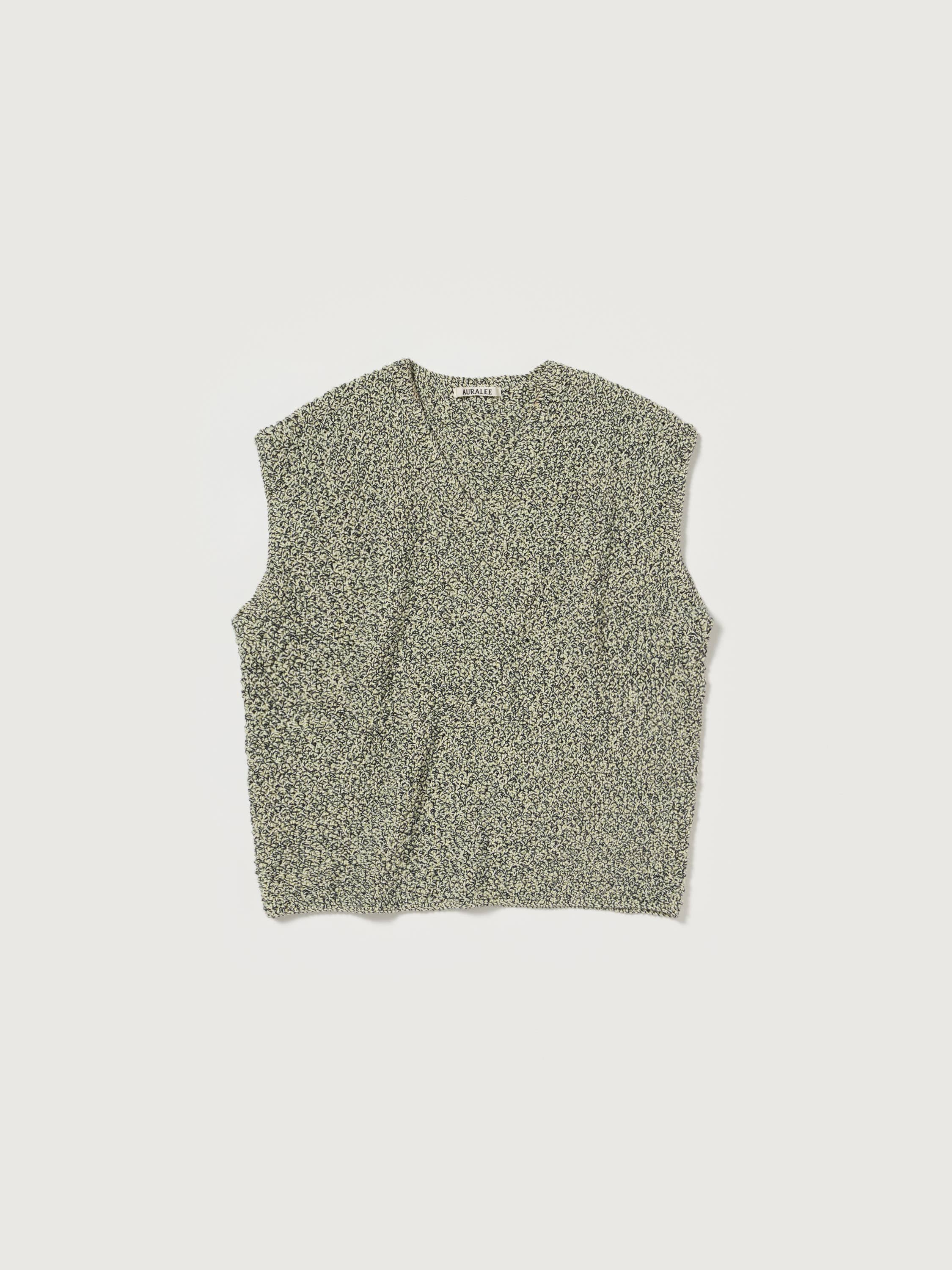 COTTON CASHMERE CORD KNIT VEST 詳細画像 LIME × NAVY 1