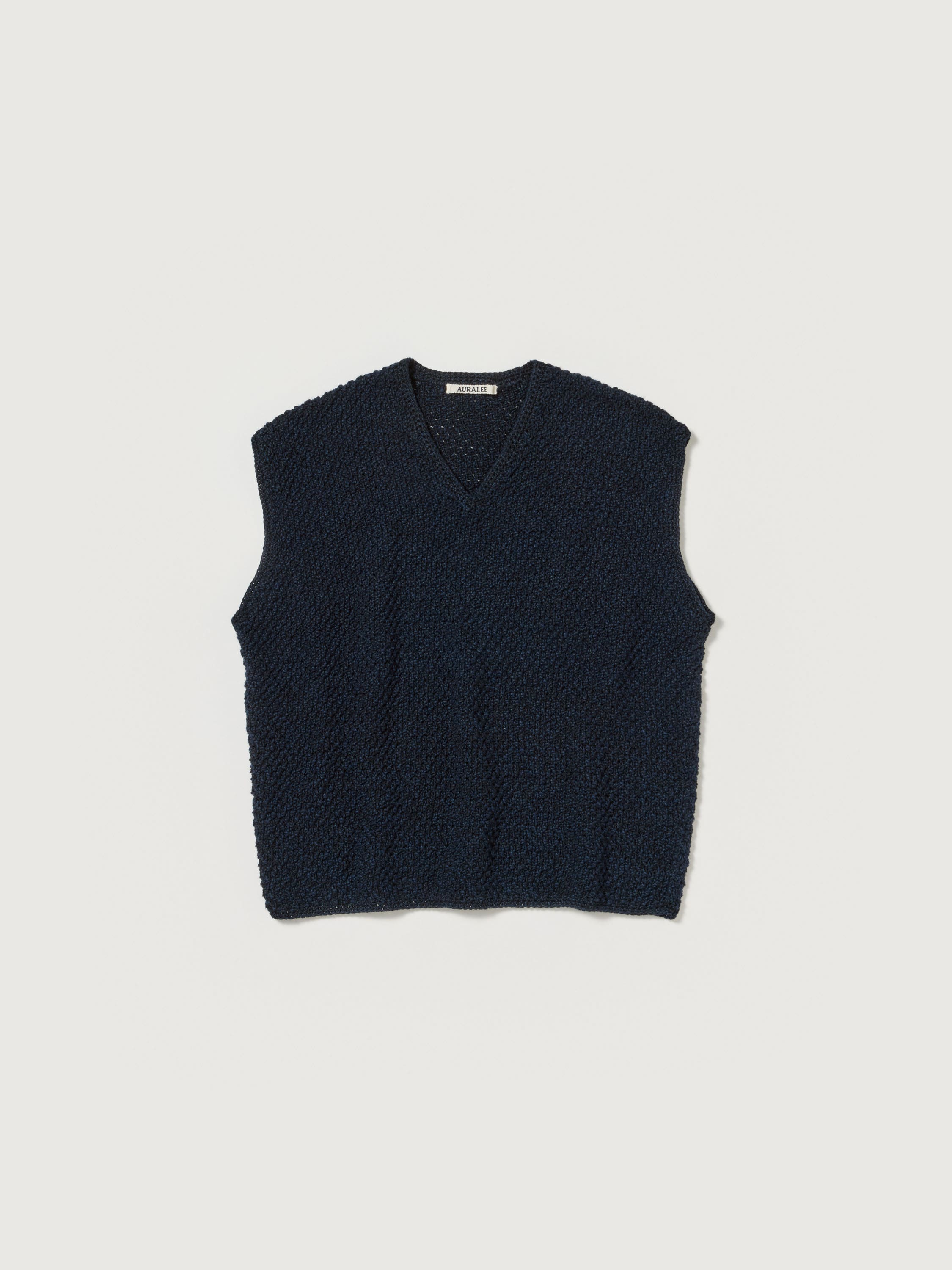 COTTON CASHMERE CORD KNIT VEST 詳細画像 NAVY × BLACK 4