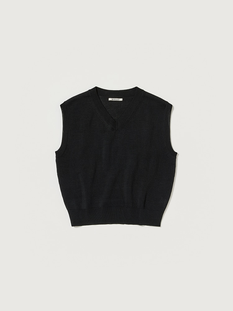 AURALEE SUPER FINE WOOL RIB KNIT ZIP VEST | STRATO BLOG