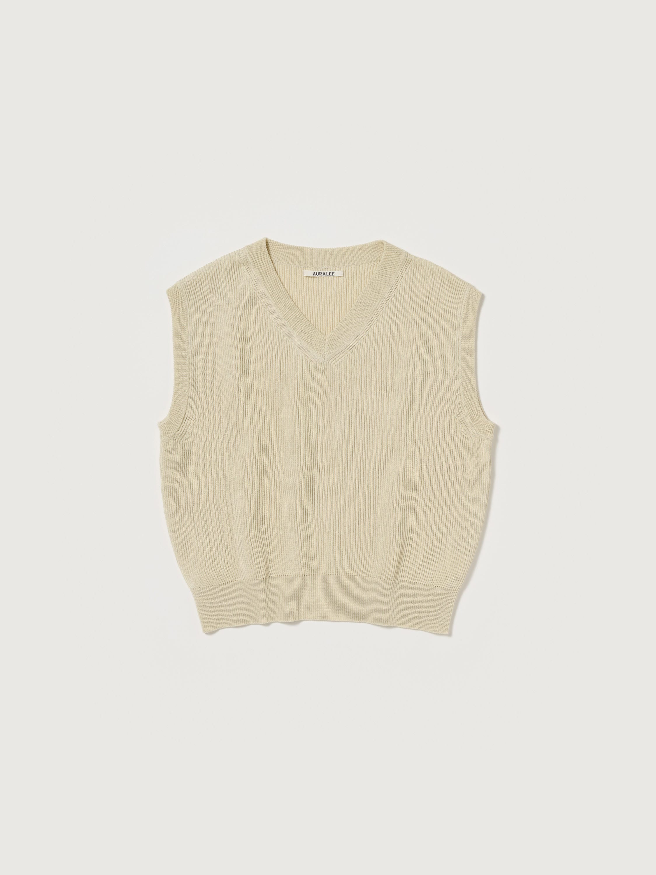 FLAT YARN RIB KNIT VEST 詳細画像 IVORY 1