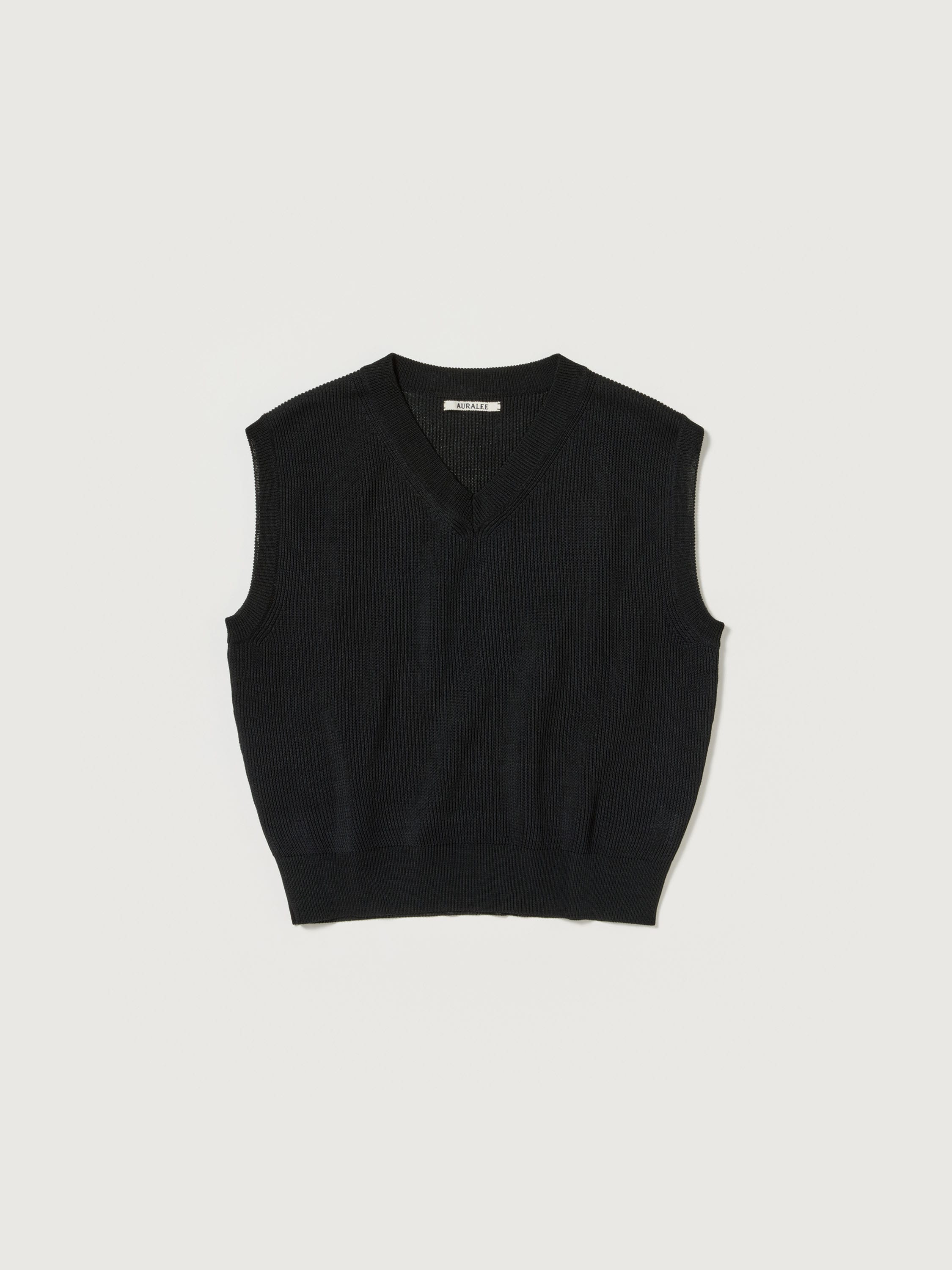 FLAT YARN RIB KNIT VEST 詳細画像 BLACK 1