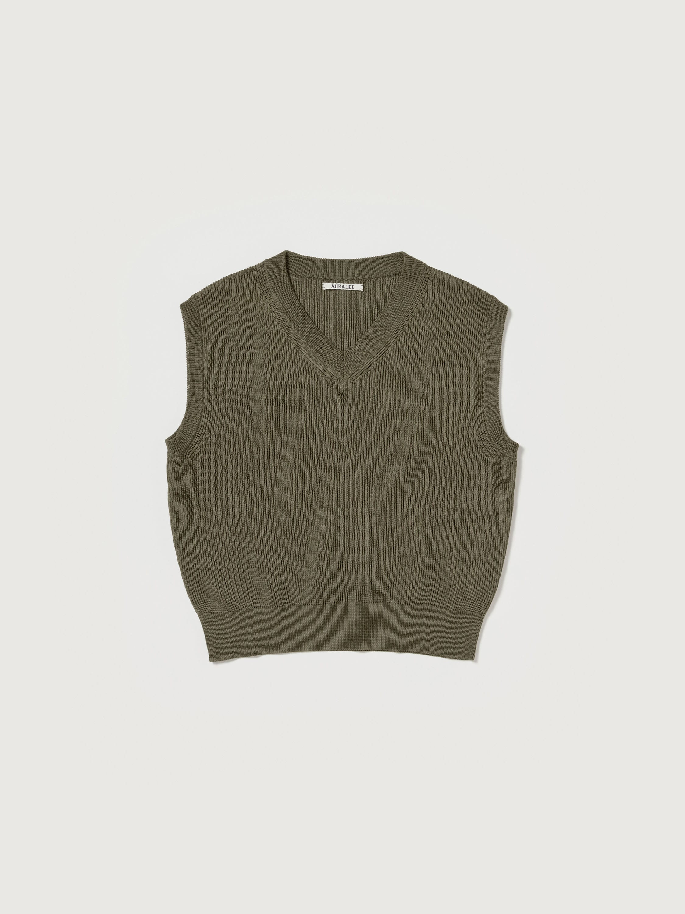 FLAT YARN RIB KNIT VEST 詳細画像 KHAKI 4