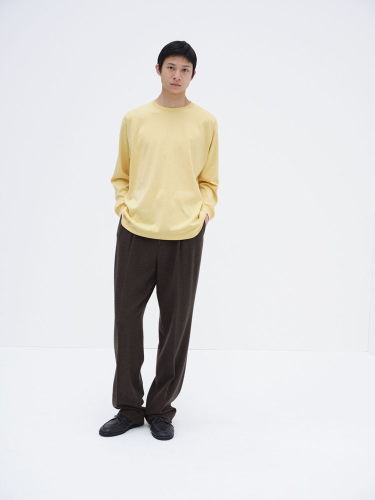 LUSTER PLAITING L/S TEE - AURALEE Official Website