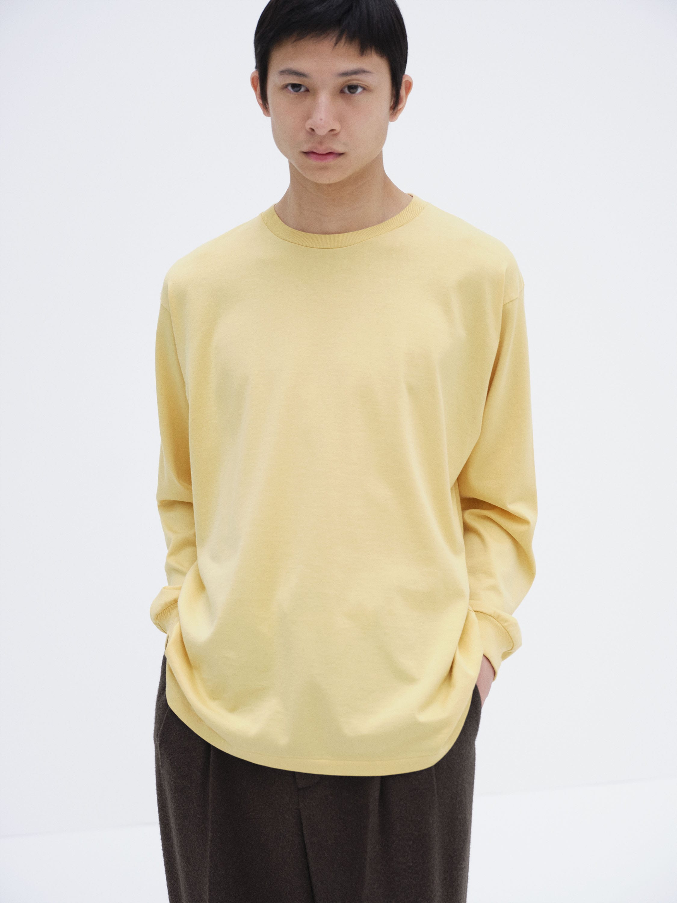 LUSTER PLAITING L/S TEE 詳細画像 YELLOW BEIGE 2
