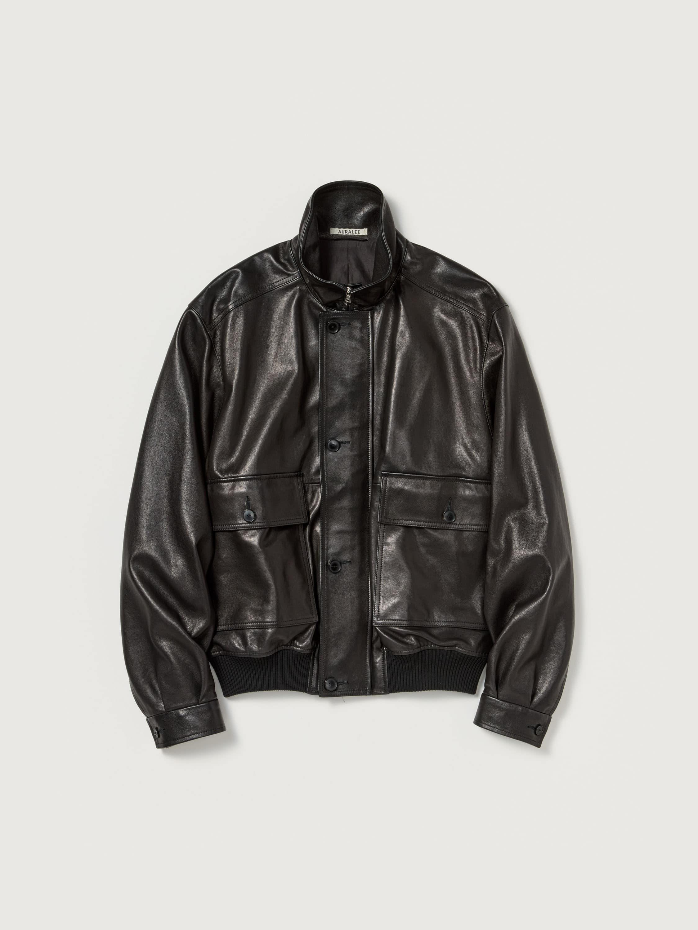 TEXTURED LAMB LEATHER BLOUSON 詳細画像 BLACK 5