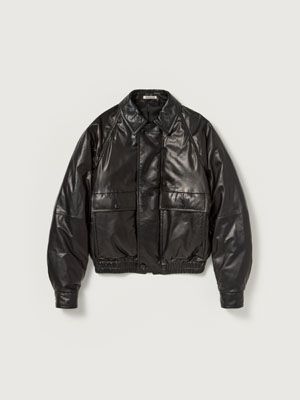 FINE CALF LEATHER DOWN BLOUSON