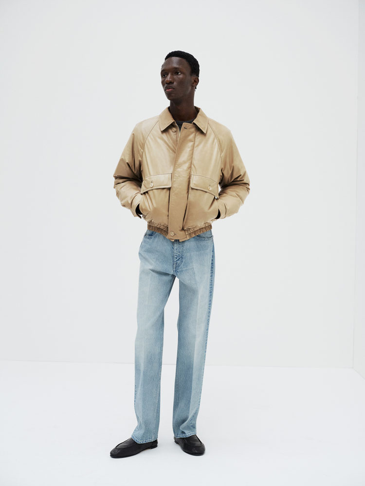 FINE CALF LEATHER DOWN BLOUSON