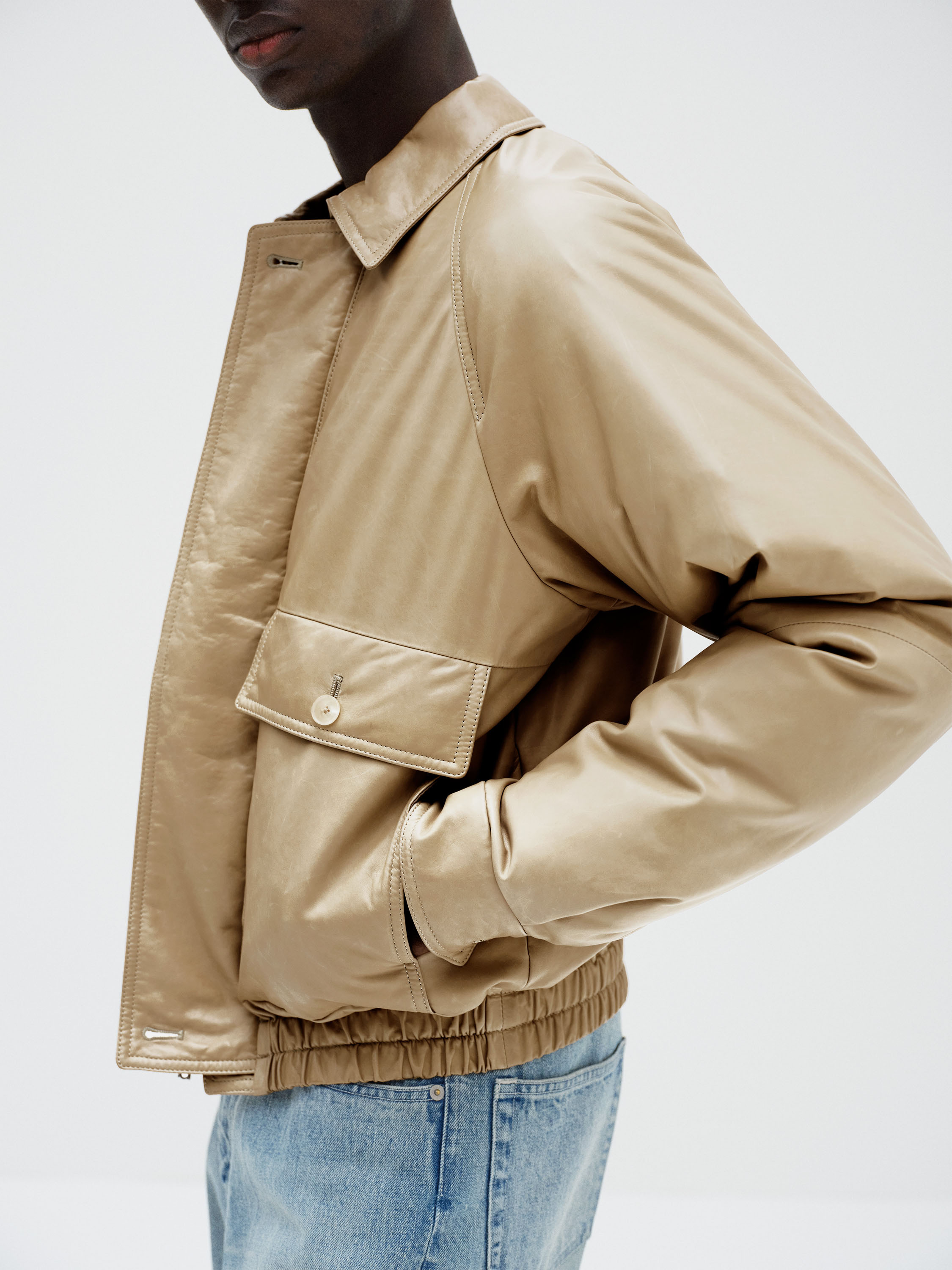 FINE CALF LEATHER DOWN BLOUSON 詳細画像 BEIGE 3